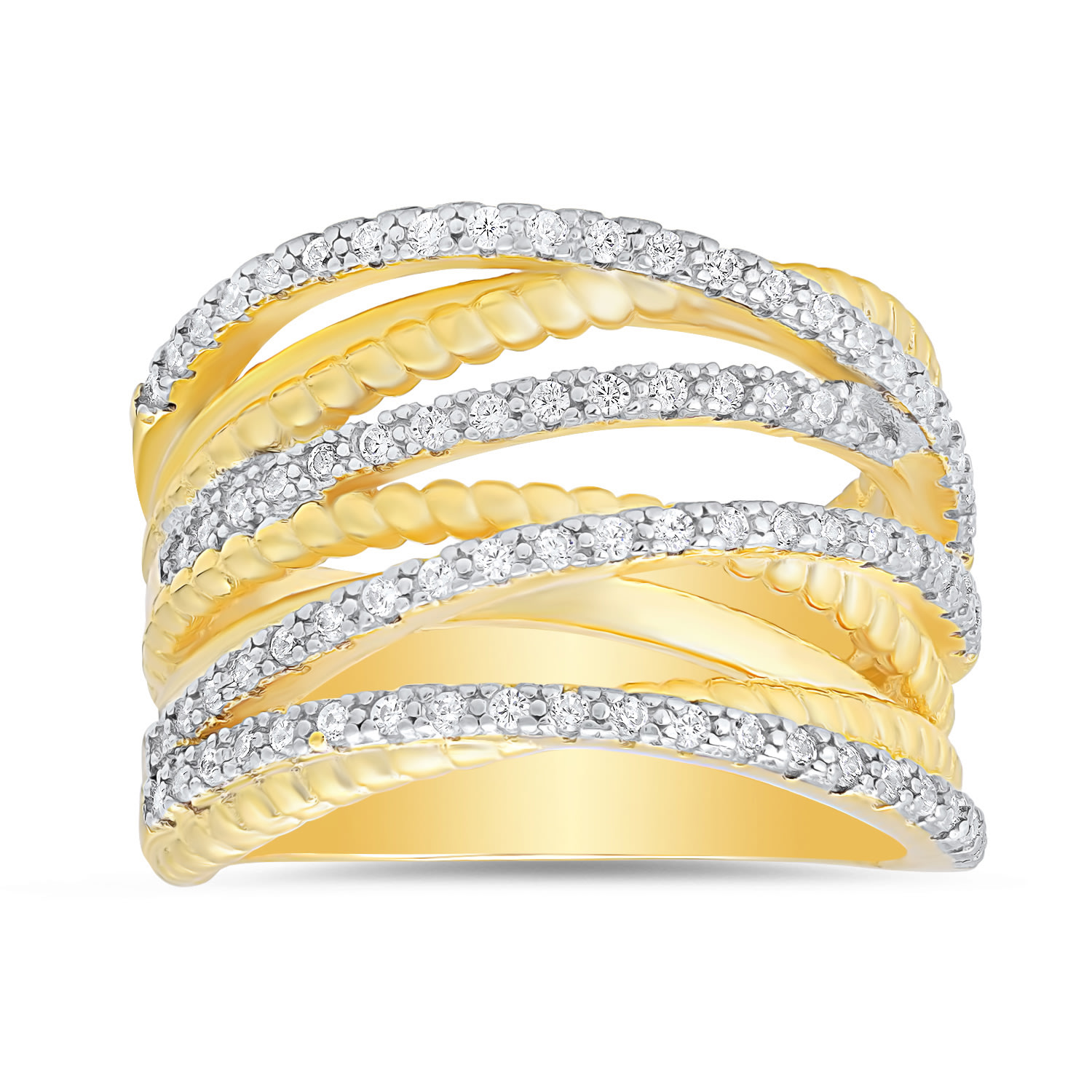 Kylie Harper Women's Gold Twisted Rope Highway Statement Ring
