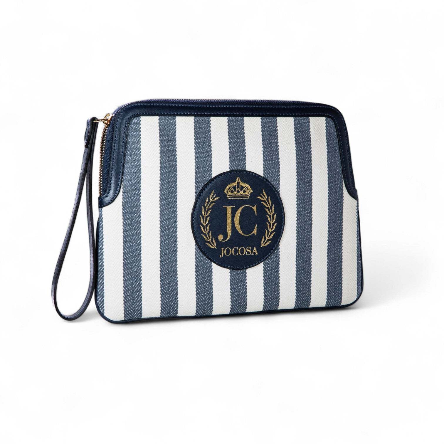 Jocosa Women's Blue / White Stripe Clutch Bag - Navy & White Stripes