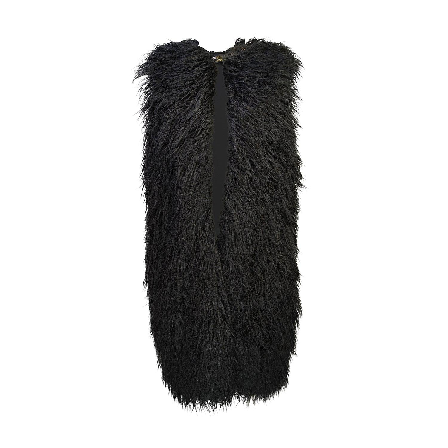 Jennafer Grace Women's Black Genghis Faux Fur Vest In Black