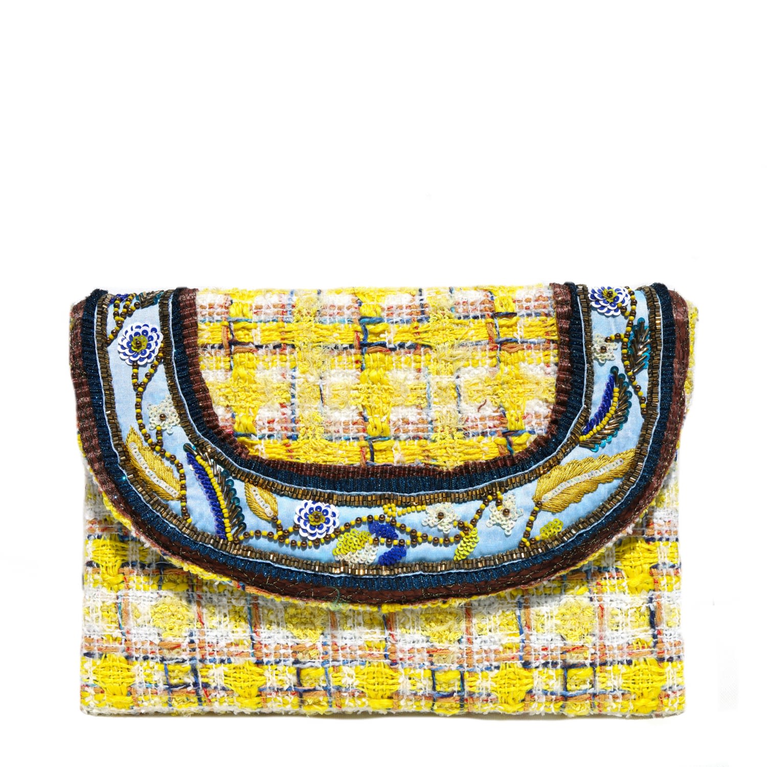 Simitri Women's Yellow Canary Tweed Envelope In Yellow