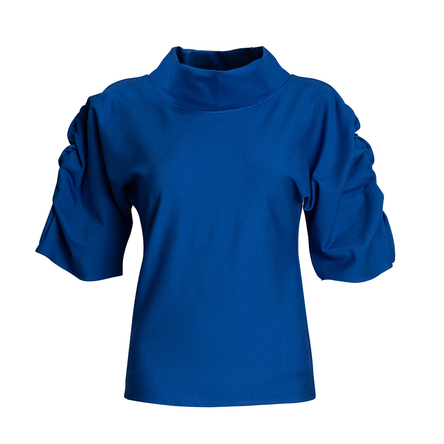 Bianca Popp Women's Puff Blouse With Collar In Blue In Blue