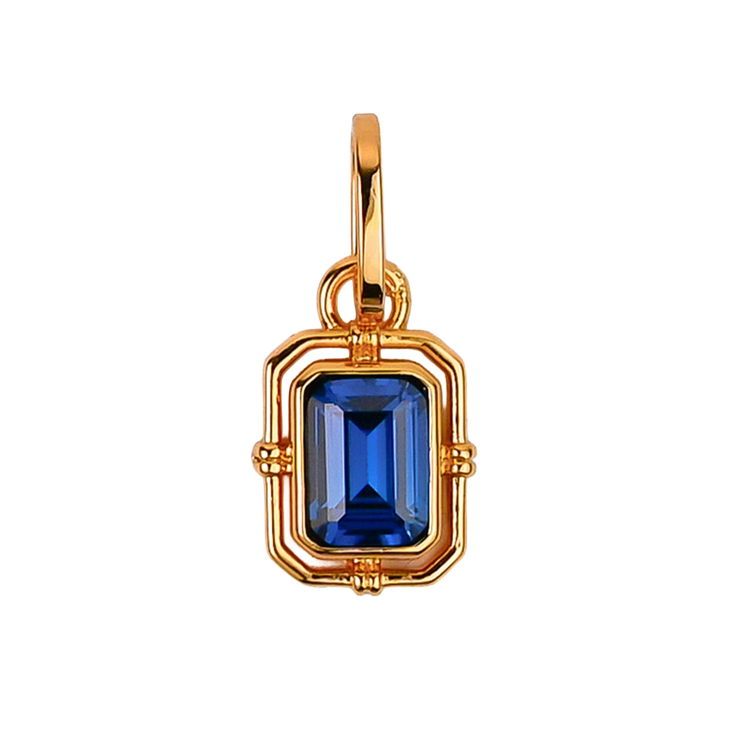 Zynnia Collective Women's Gold / Blue December/blue Topaz Birthstone Charm In Blue
