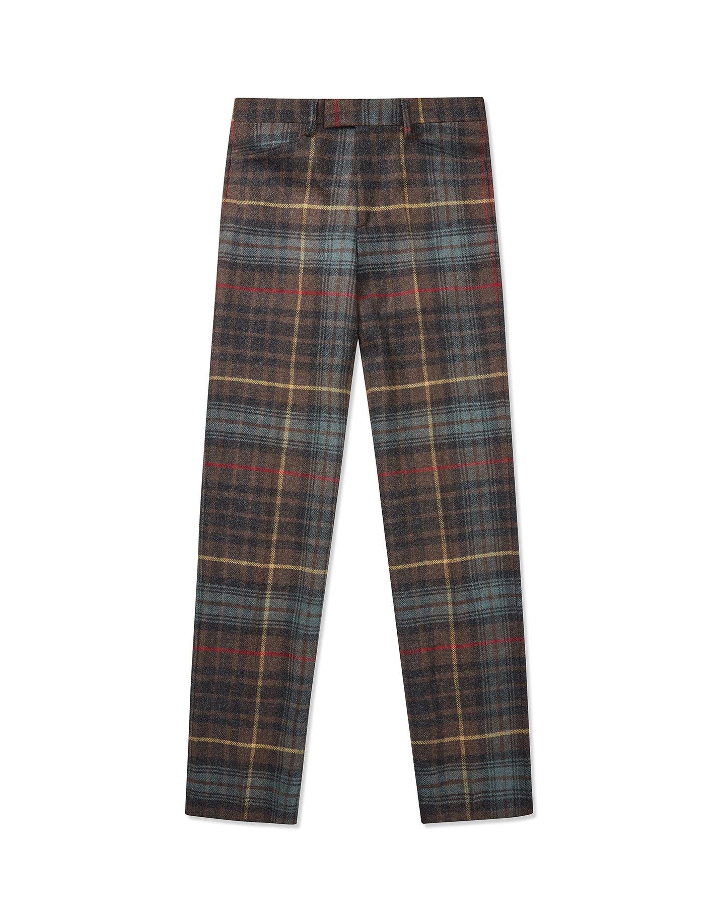 Gresham Blake Men's Hunting Brown Check Wool Trousers Gold Collection In Brown