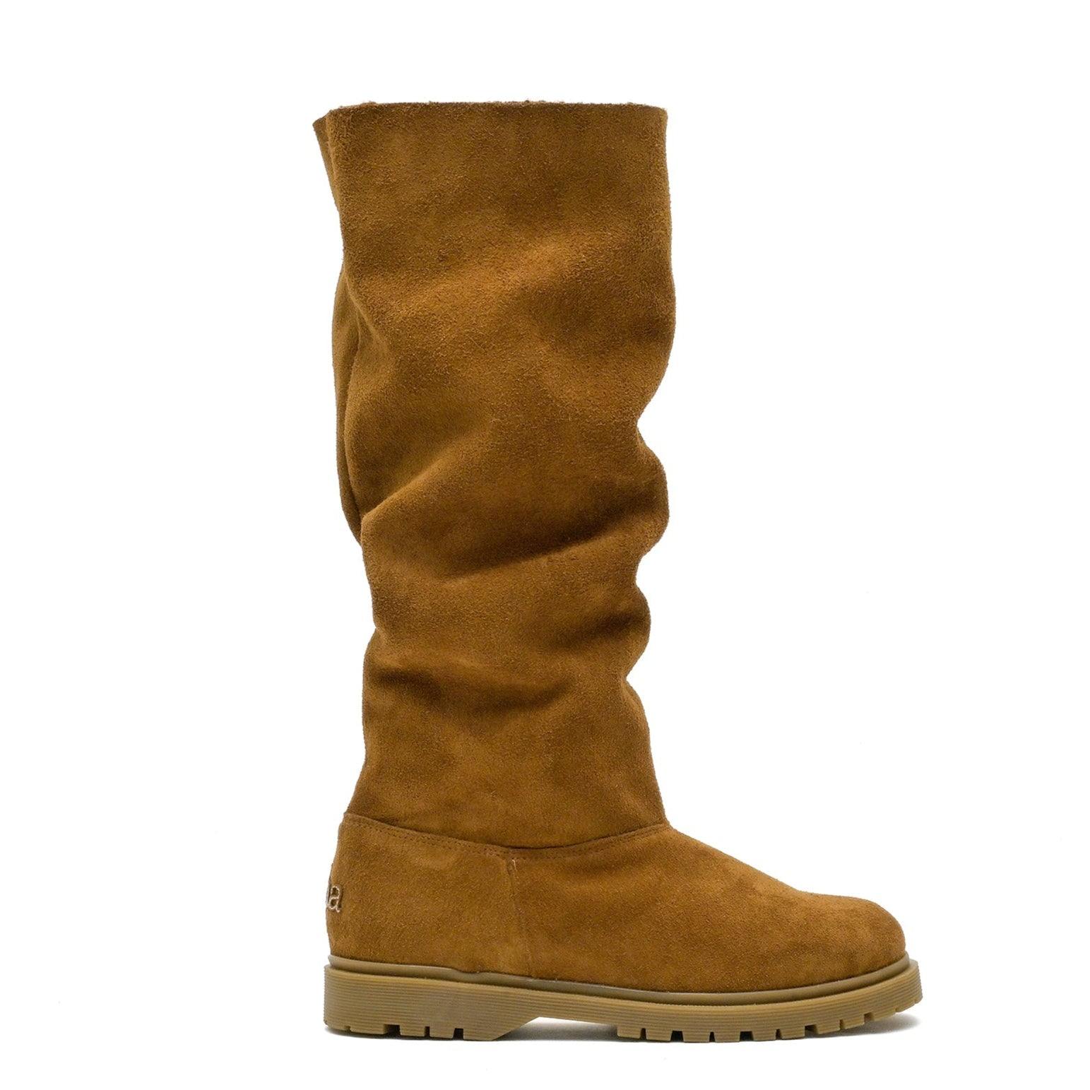 Cha Women's Brown Basic Baggy Tall Suede Roble In Brown