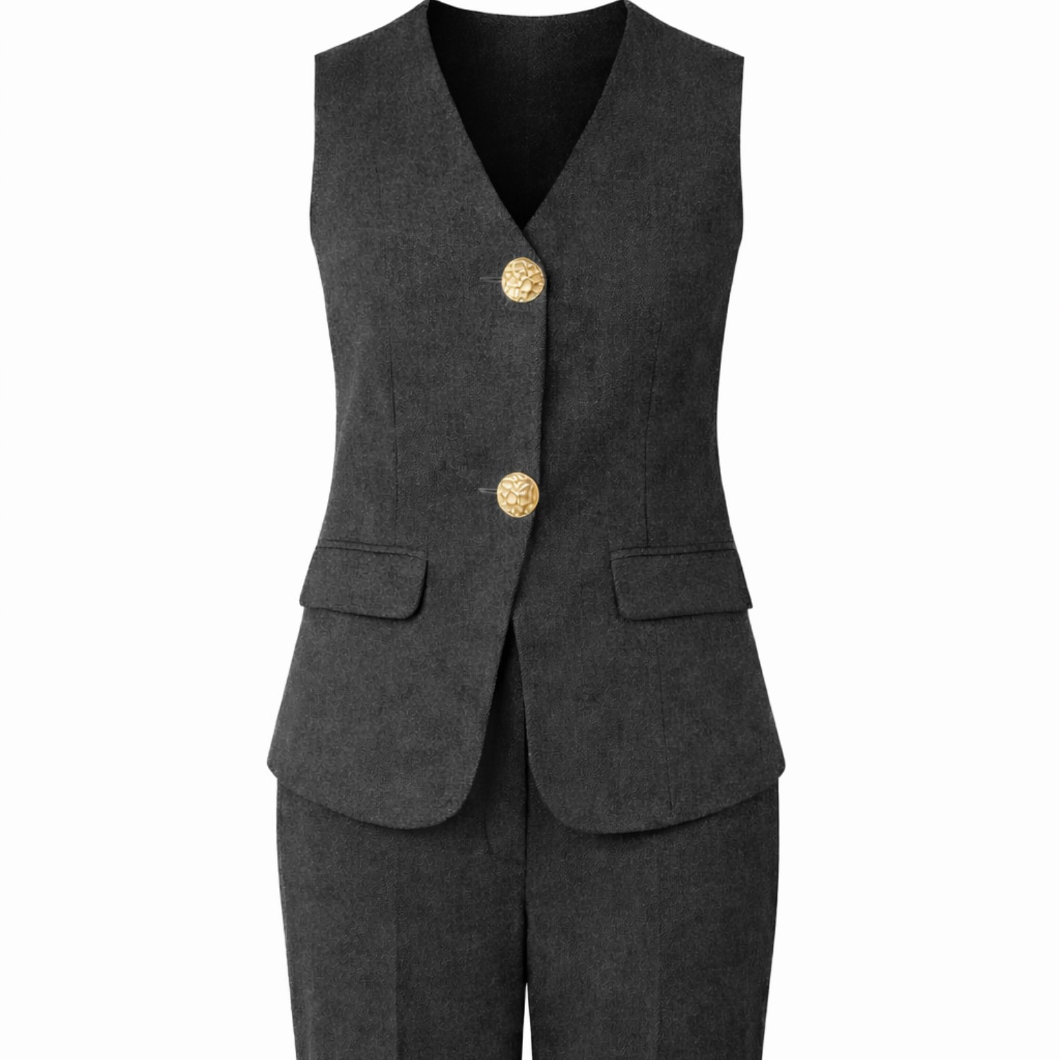 Grey Sleeveless Wool Vest Set | Extra Large | Nuvv Collection