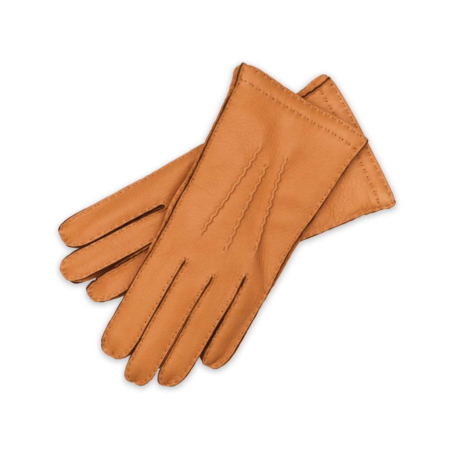 1861 Glove Manufactory Brown Treviso - Hand Sewn Deerskin Men's Gloves In Natural In Brown