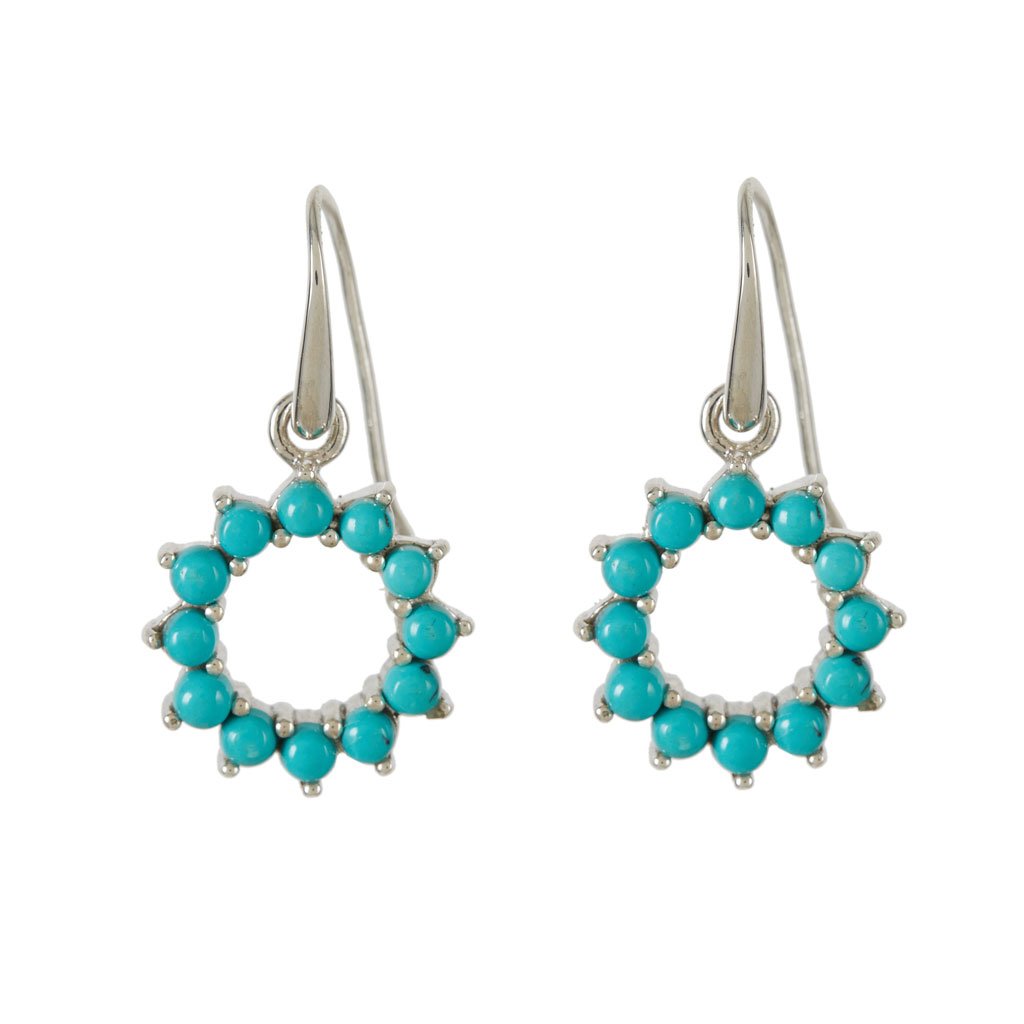 Charlotte's Web Jewellery Women's Halo Radiance Silver Drop Earrings - Turquoise In Silver