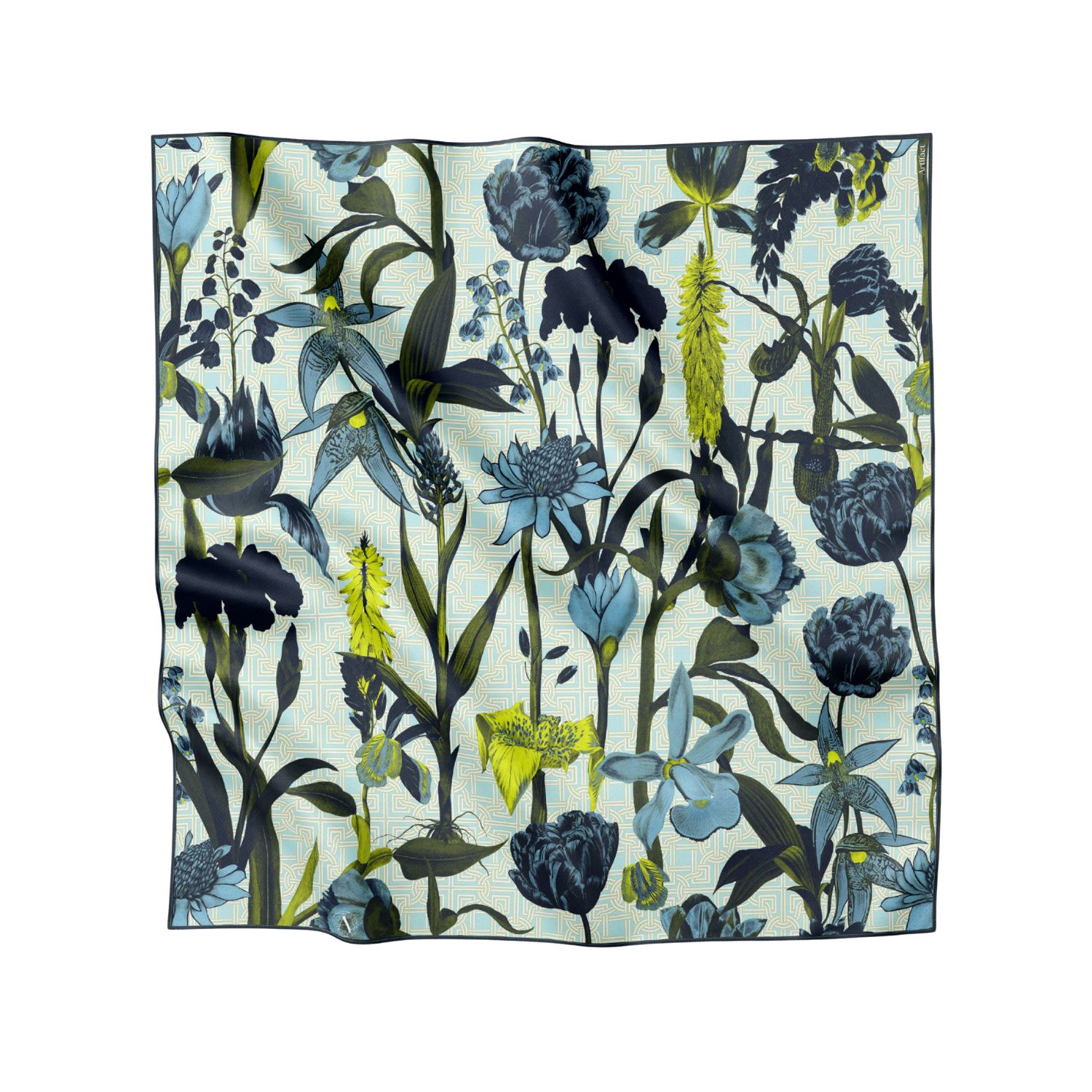 Artifact. Women's Blue / Green / Neutrals Eos Large Luxury Square Silk Scarf