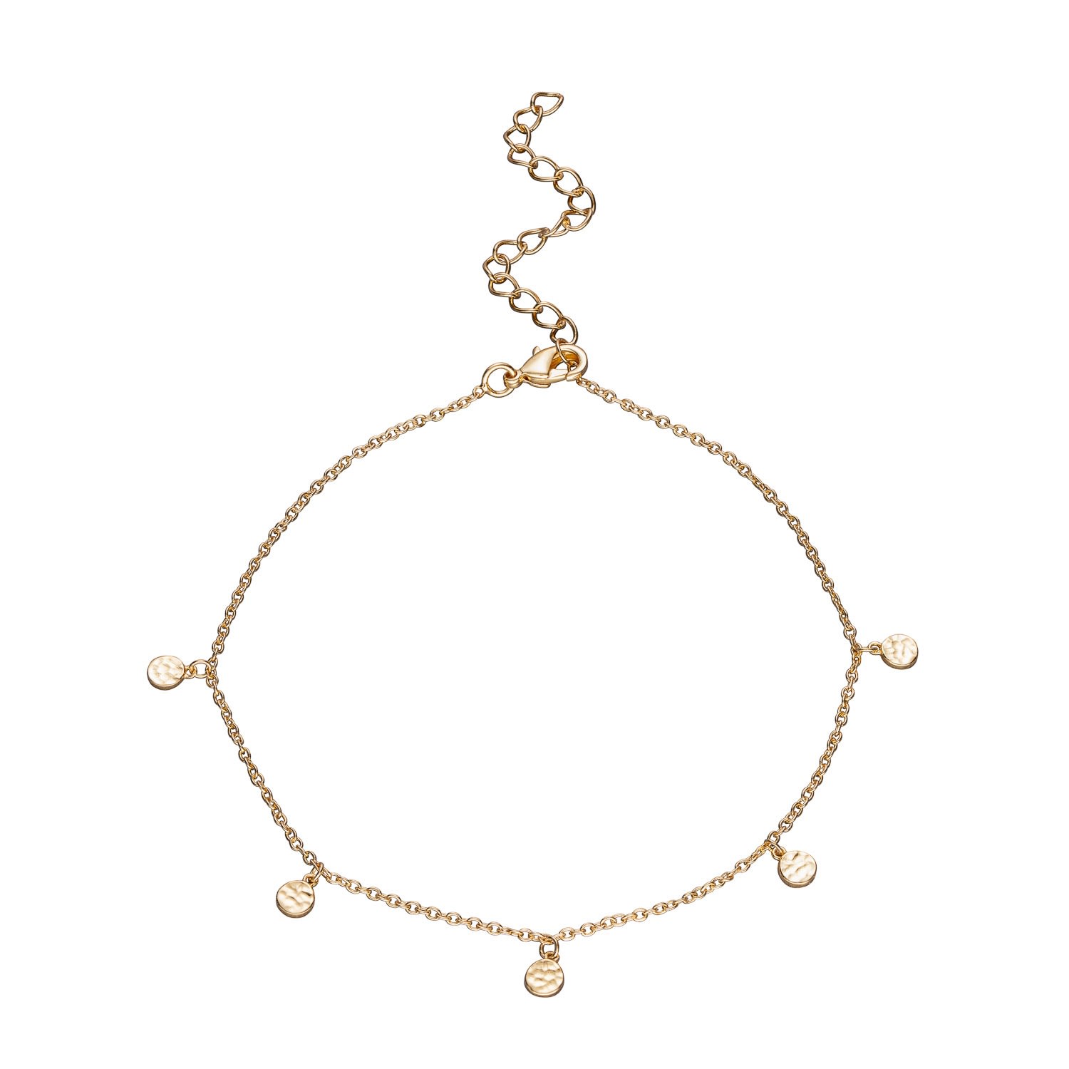 Scream Pretty Women's Gold Anklet With Hammered Discs In Gold