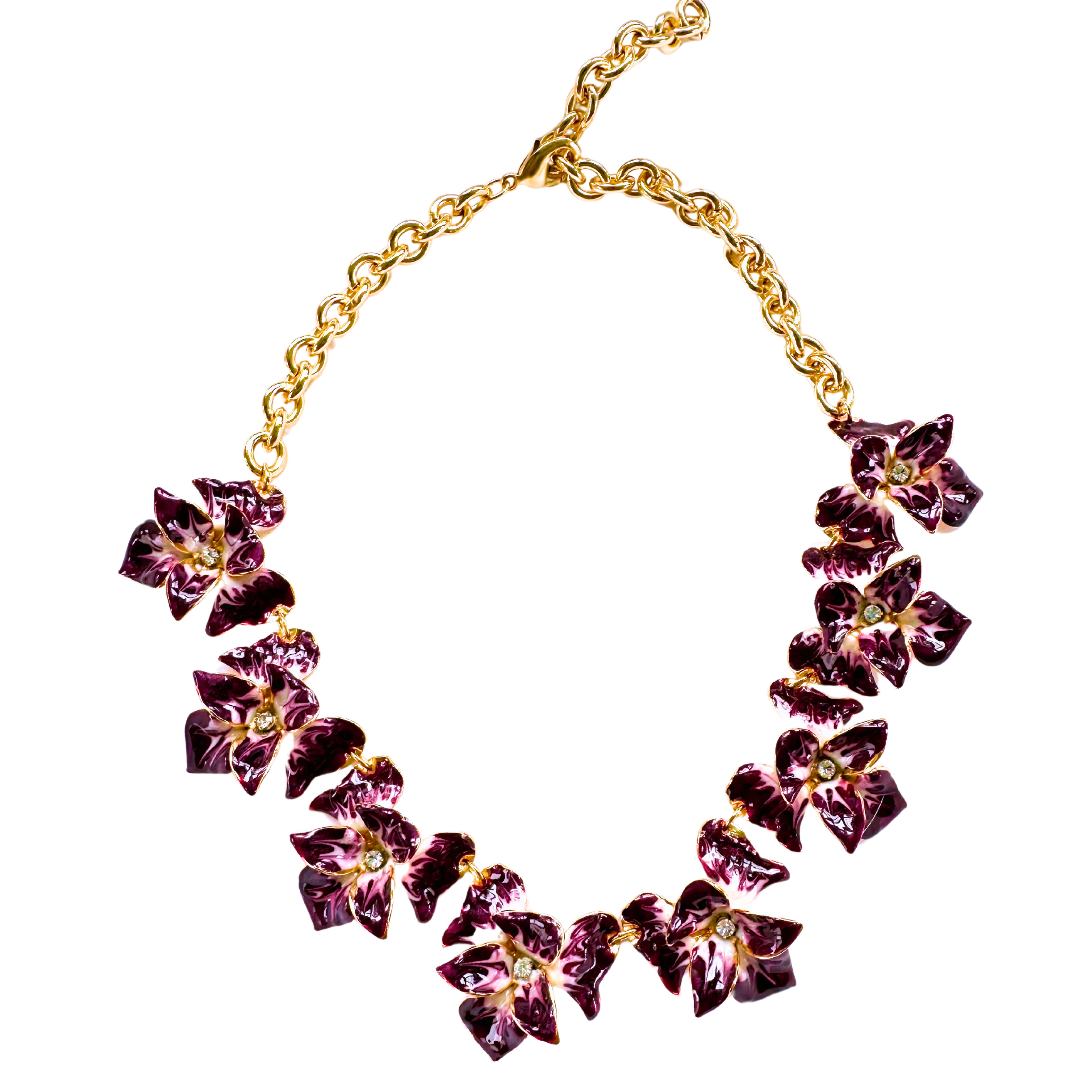 The Pink Reef Women's Pink / Purple Orchid Necklace In Plum