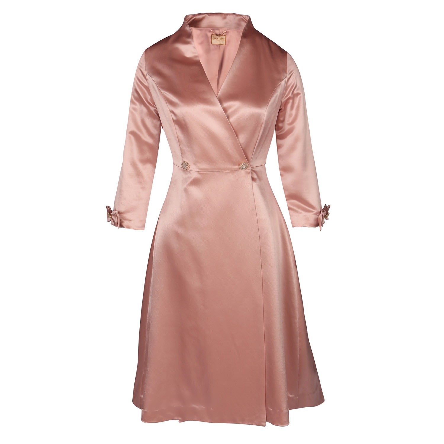 Women's Pink 'Astor' 100% Wool & Silk Dress Coat In Rosa | Extra Small | Santinni