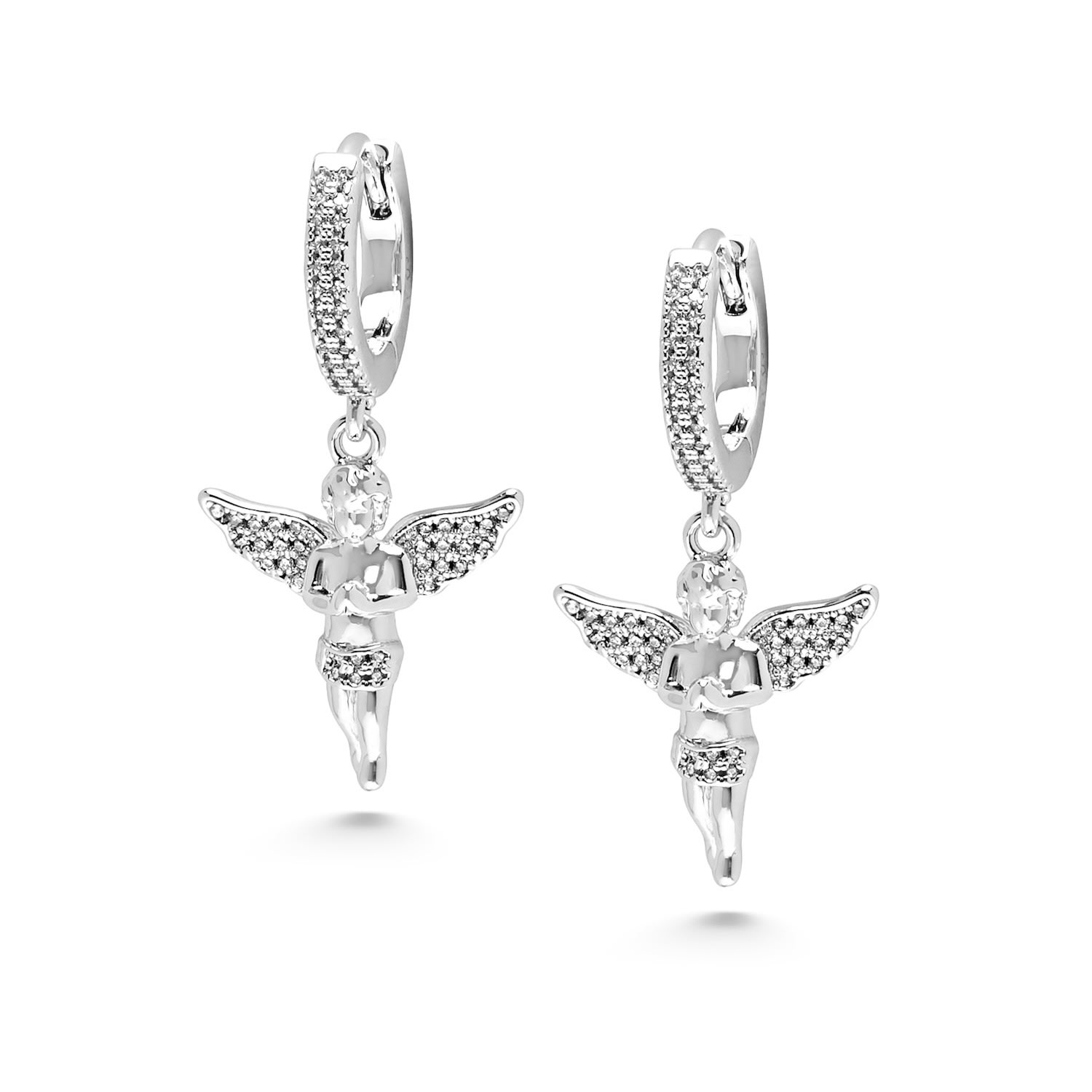 Nialaya Women's Silver Angel Earrings In Metallic