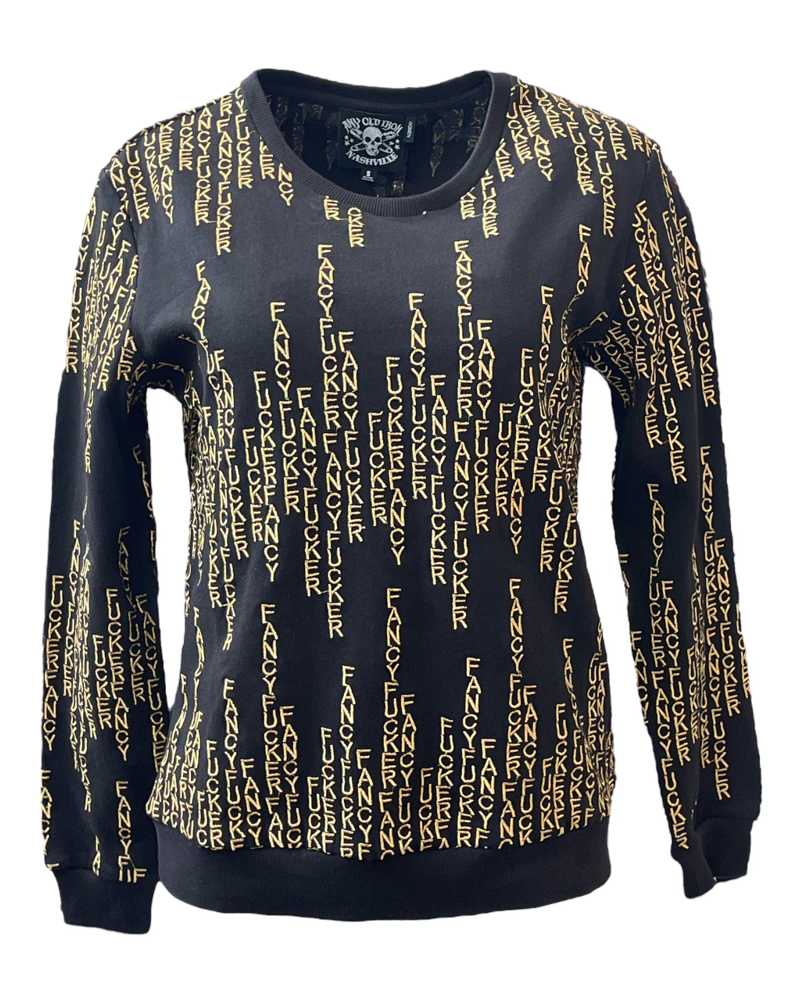 Women’s Gold / Black Any Old Iron Matrix Fancy Fucker Sweatshirt S