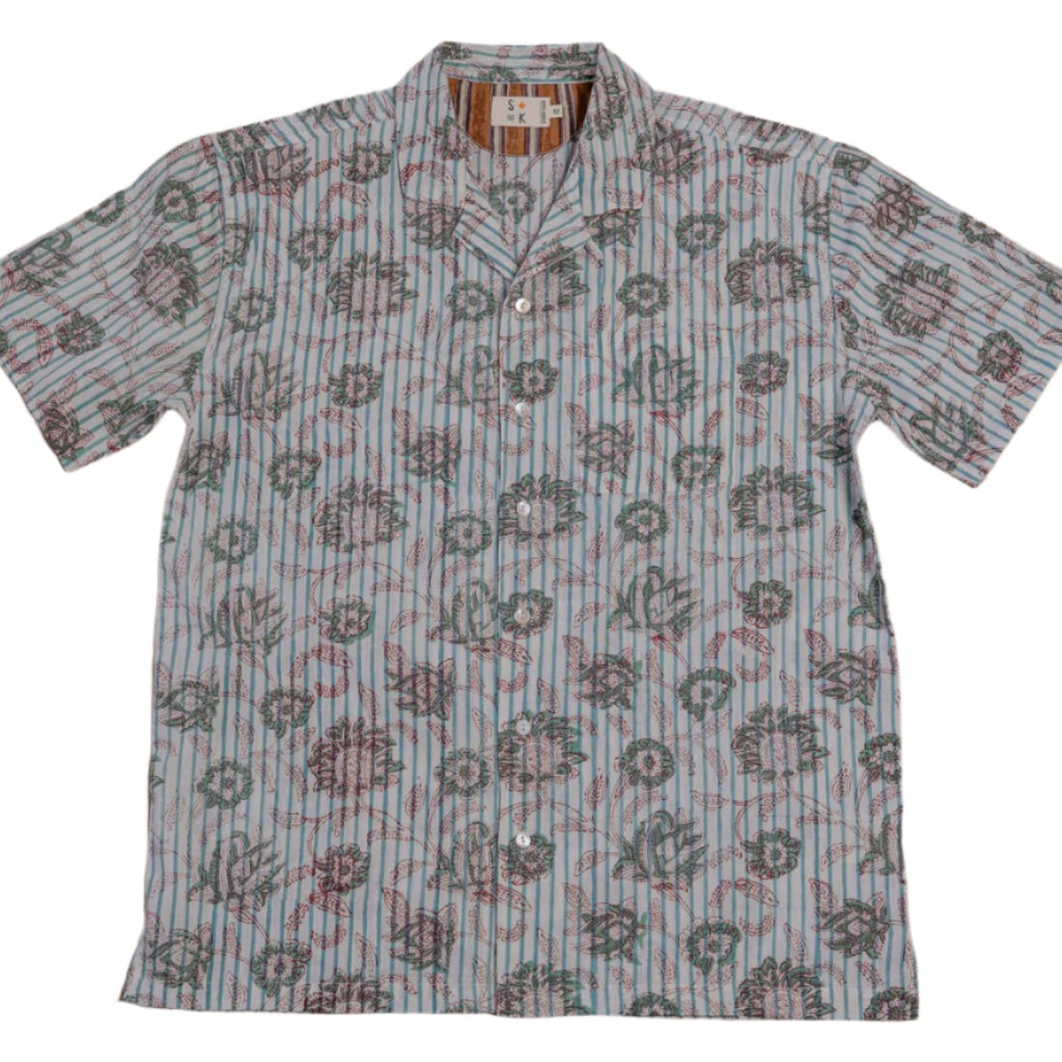 Studio Kibun Men's Bel Unisex Handblocked Cotton Shirt