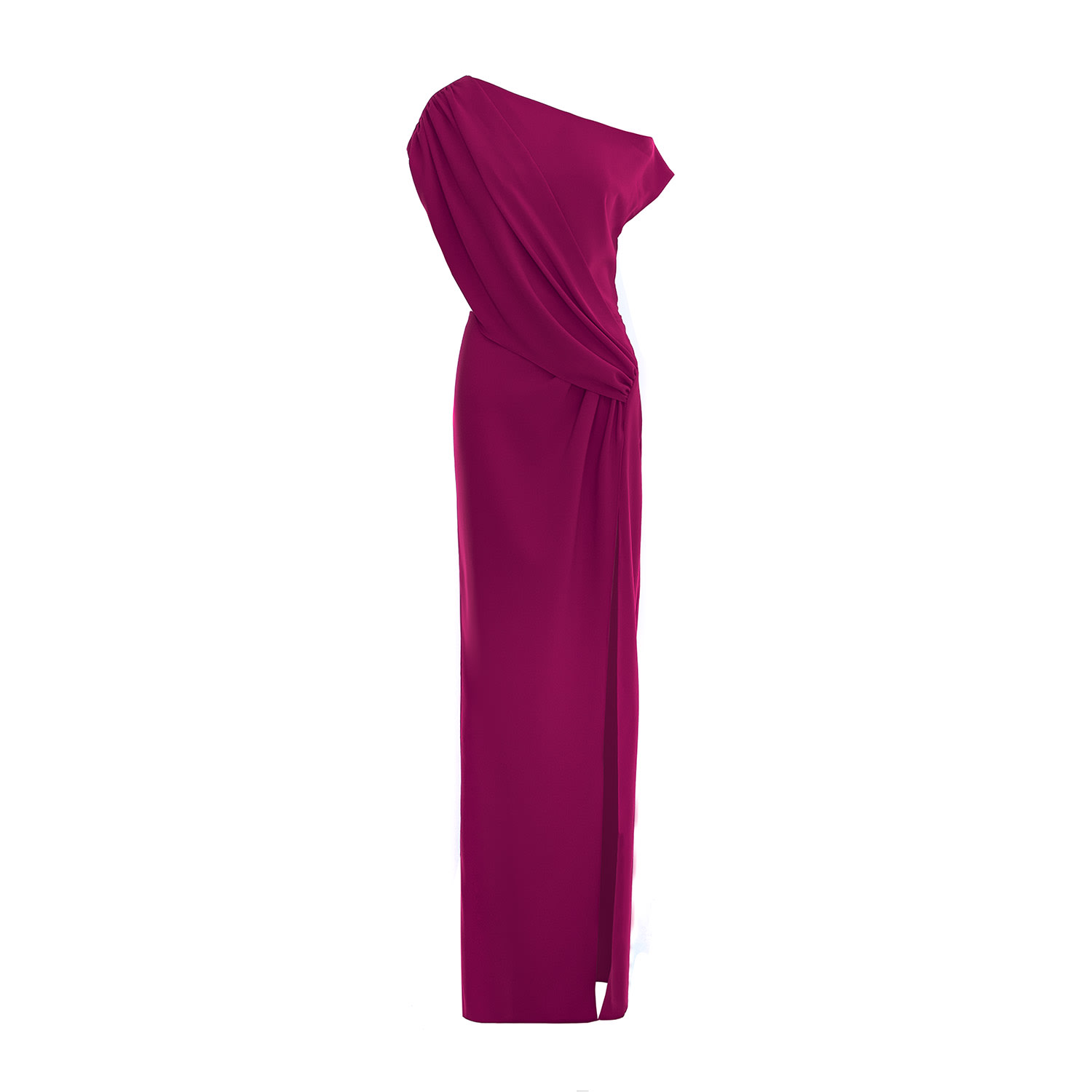 Bluzat Women's Purple Fuchsia Muse One-shoulder Gown In Purple