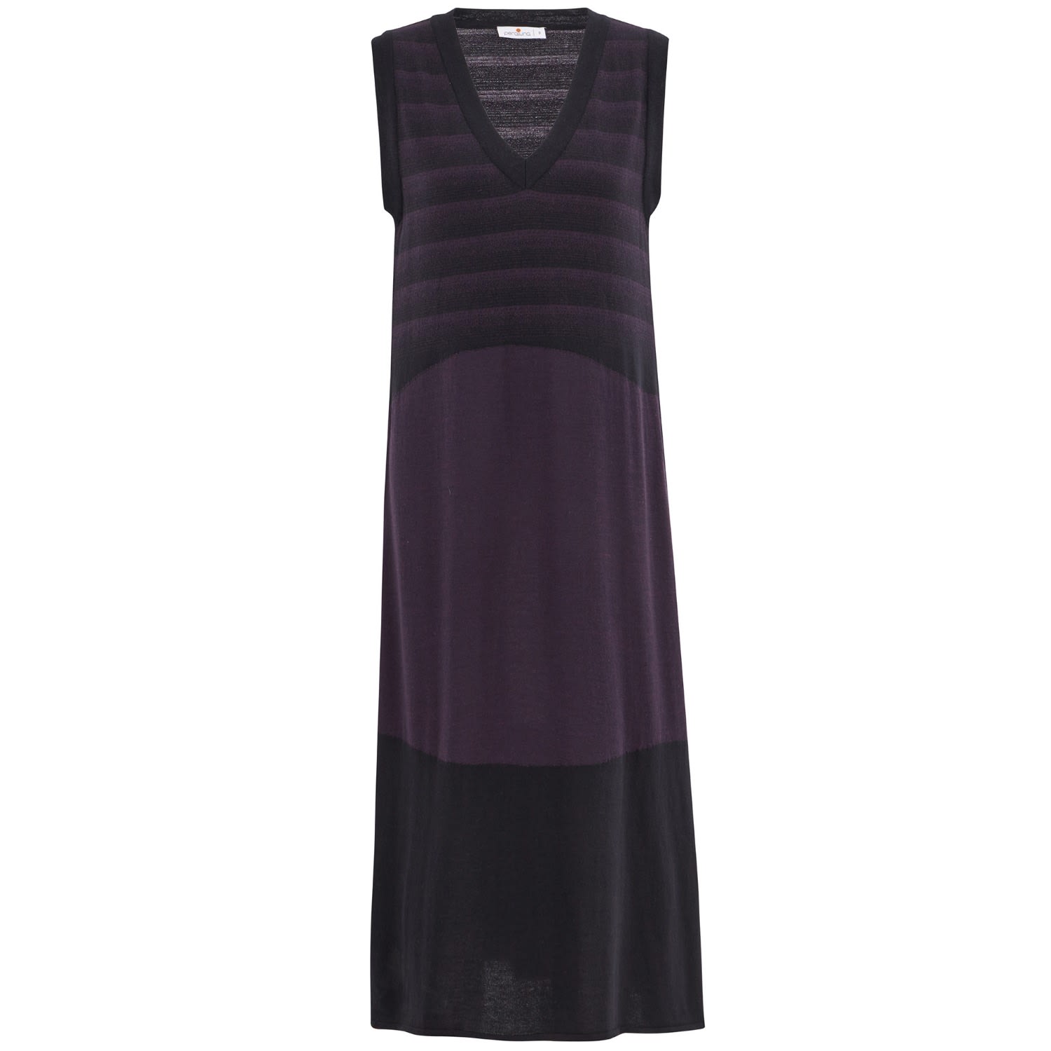 Women’s Pink / Purple Organic Cotton Blend V-Neck Sleeveless Midi Knitwear Dress - Dark Purple Medium Peraluna