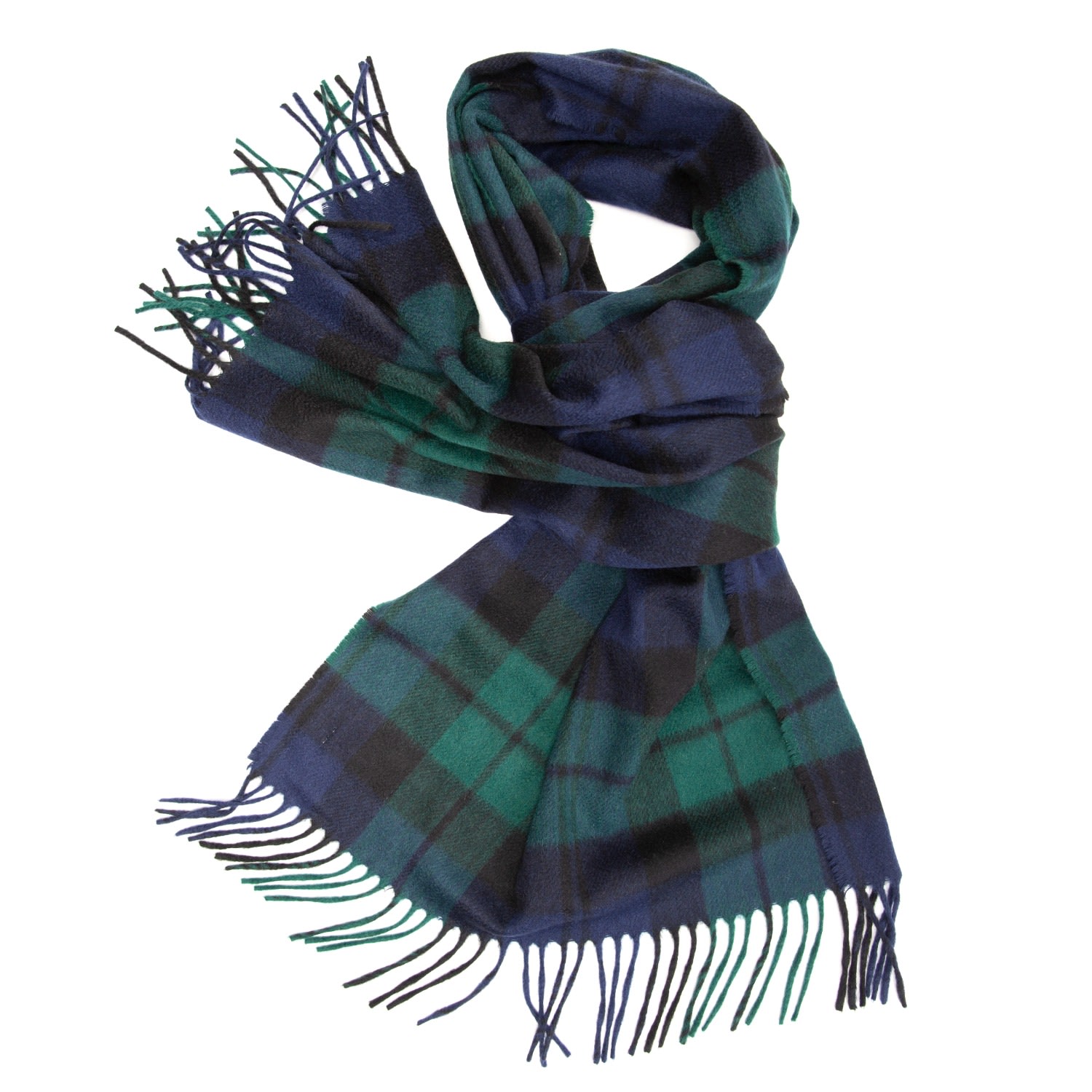 Women’s Green / Blue Machair Black Watch Cashmere Scarf Kinalba