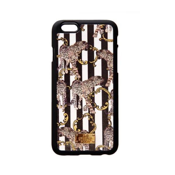 JESSICA RUSSELL FLINT Iphone 6 Case Leather Coated Striped Leopard