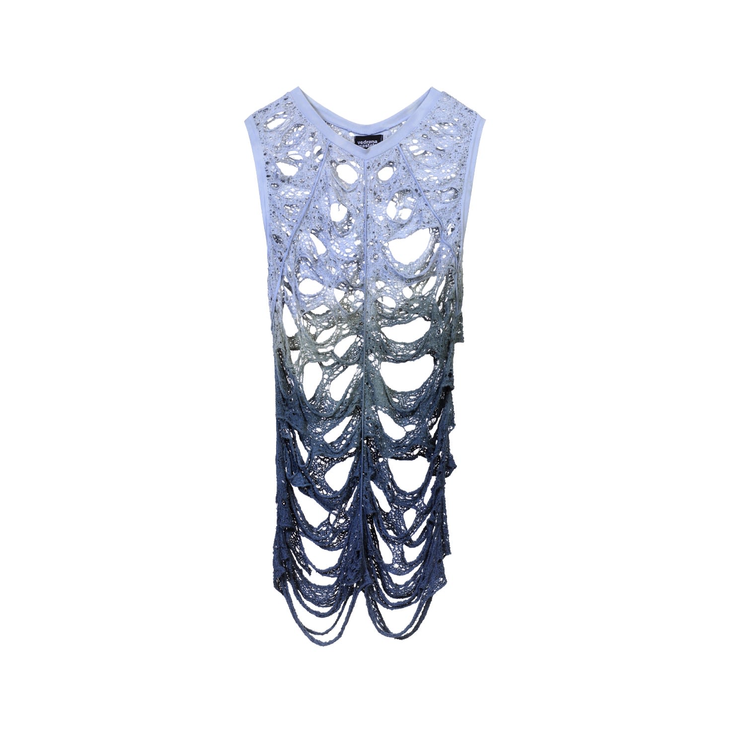 Women’s Blue / Grey Perforated Tunic Top Vedrana Mastela