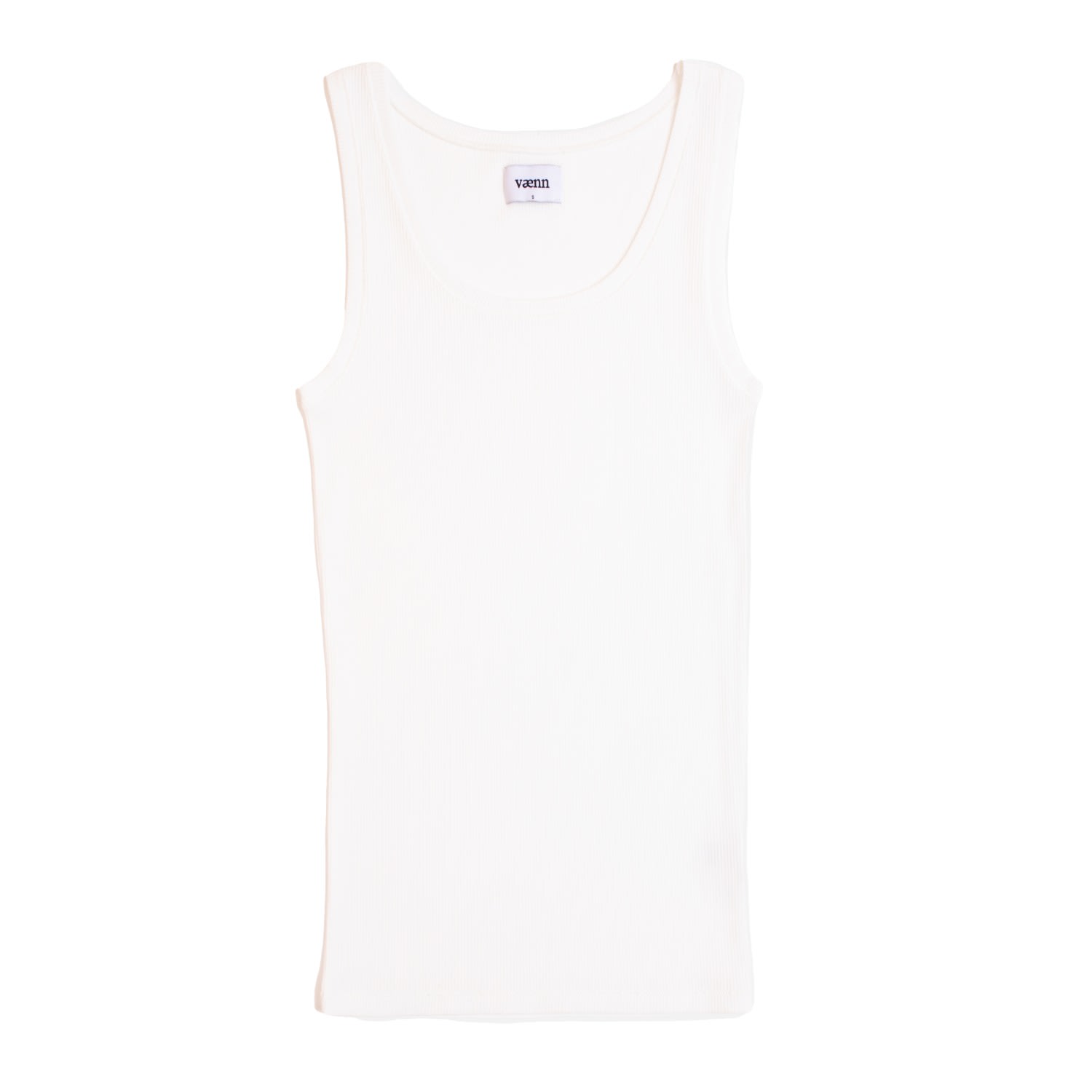 Vænn Women's White Rib Micro Tank Pearl In White