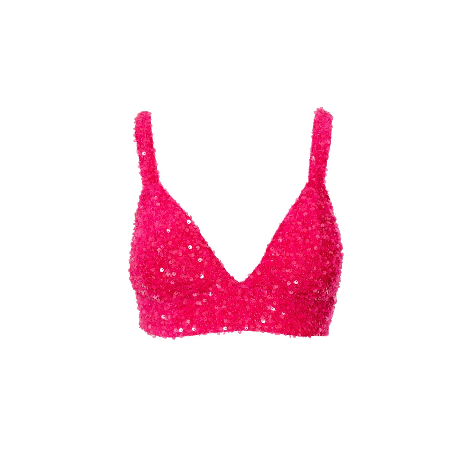 Ofuure Women's Pink / Purple Liza Sequin Bra Top In Pink Fuchsia In Pink/purple