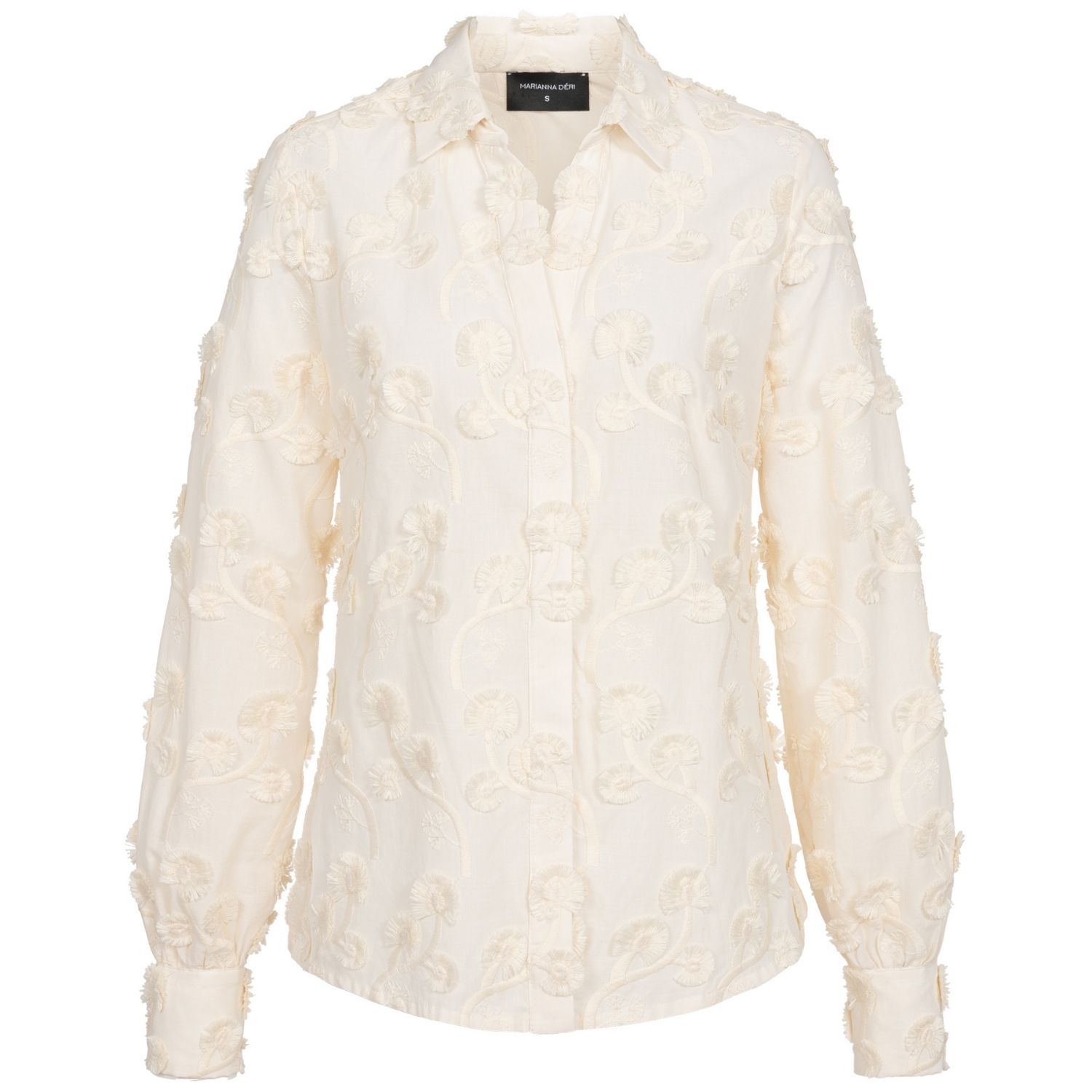 Marianna Déri Women's White Embroidered Blouse In White