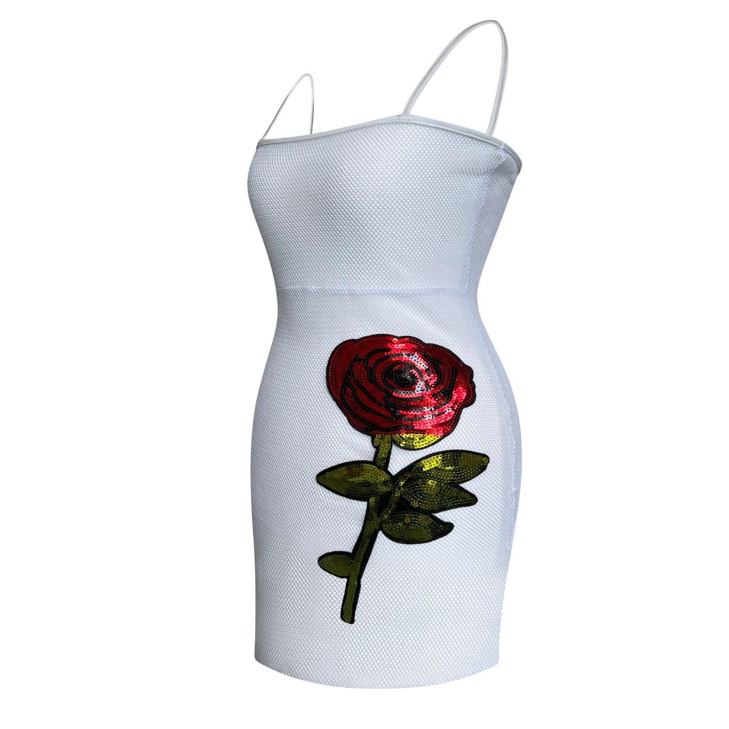 Toma Women's Party Beach Mini Fun White Flirty Mesh Flower Dress In White