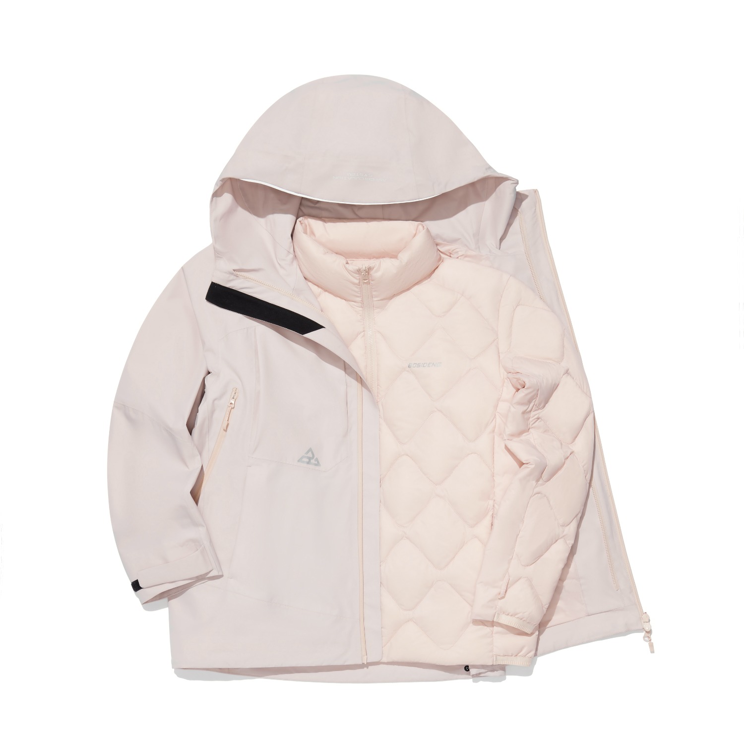 Three In One All Weather Goose Down Parka - Pinkish Tan | Bosideng