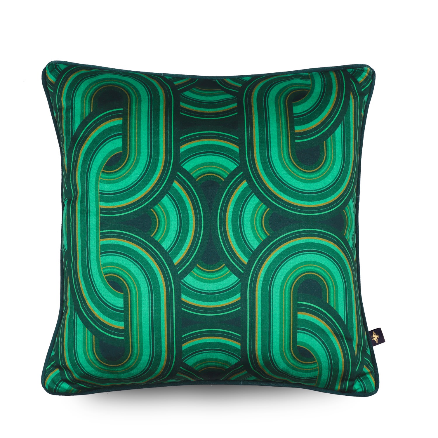 Green Rebel Knit Malachite Velvet Cushion The Curious Department