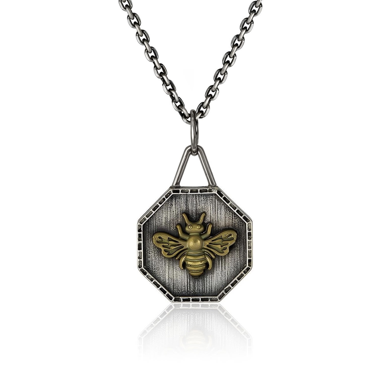Cartography Men's Gold / Silver Miss - Bee Necklace In Sterling Silver And Brass