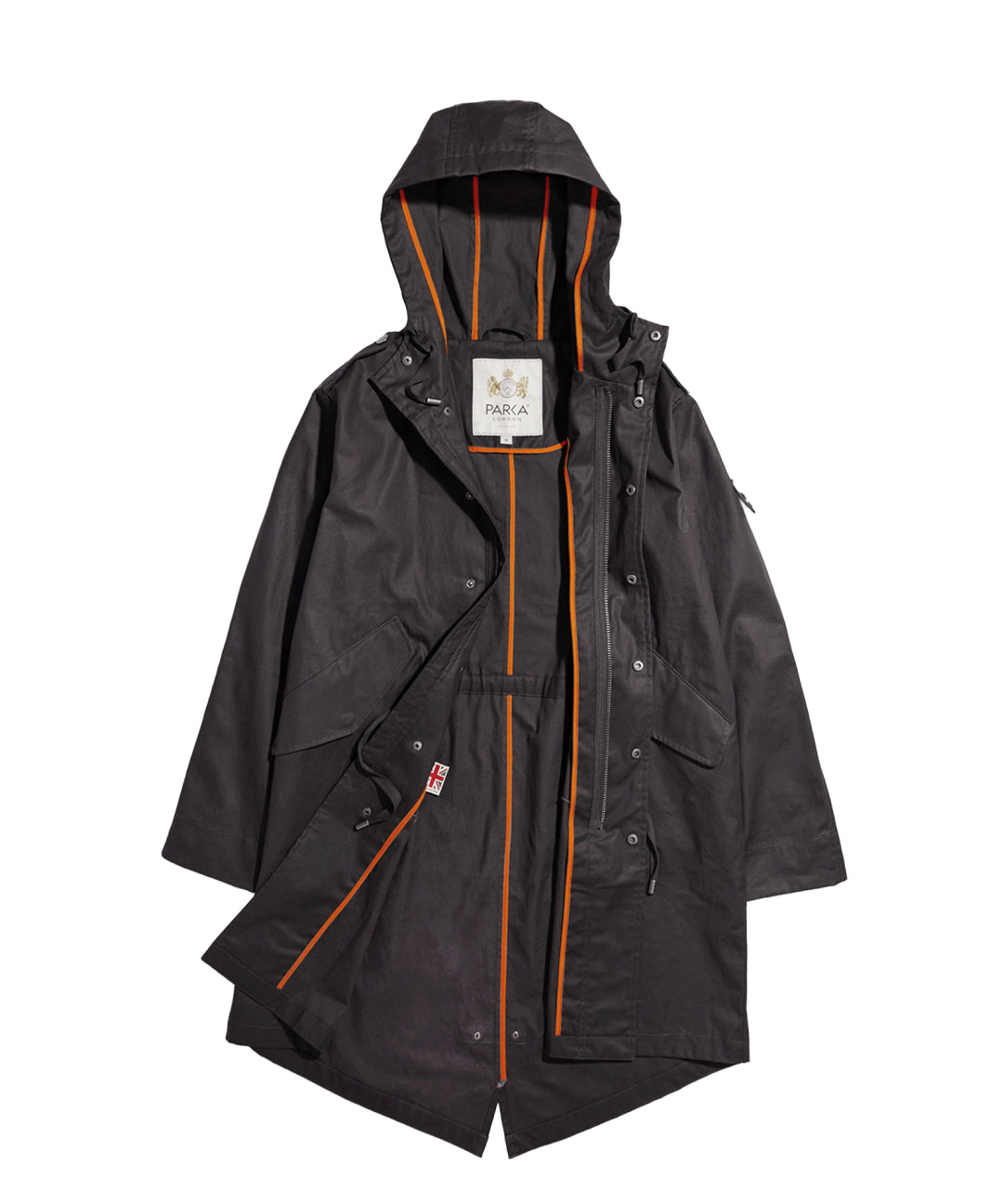 Women’s Watson Waxed Cotton Parka - Black Medium Parka London