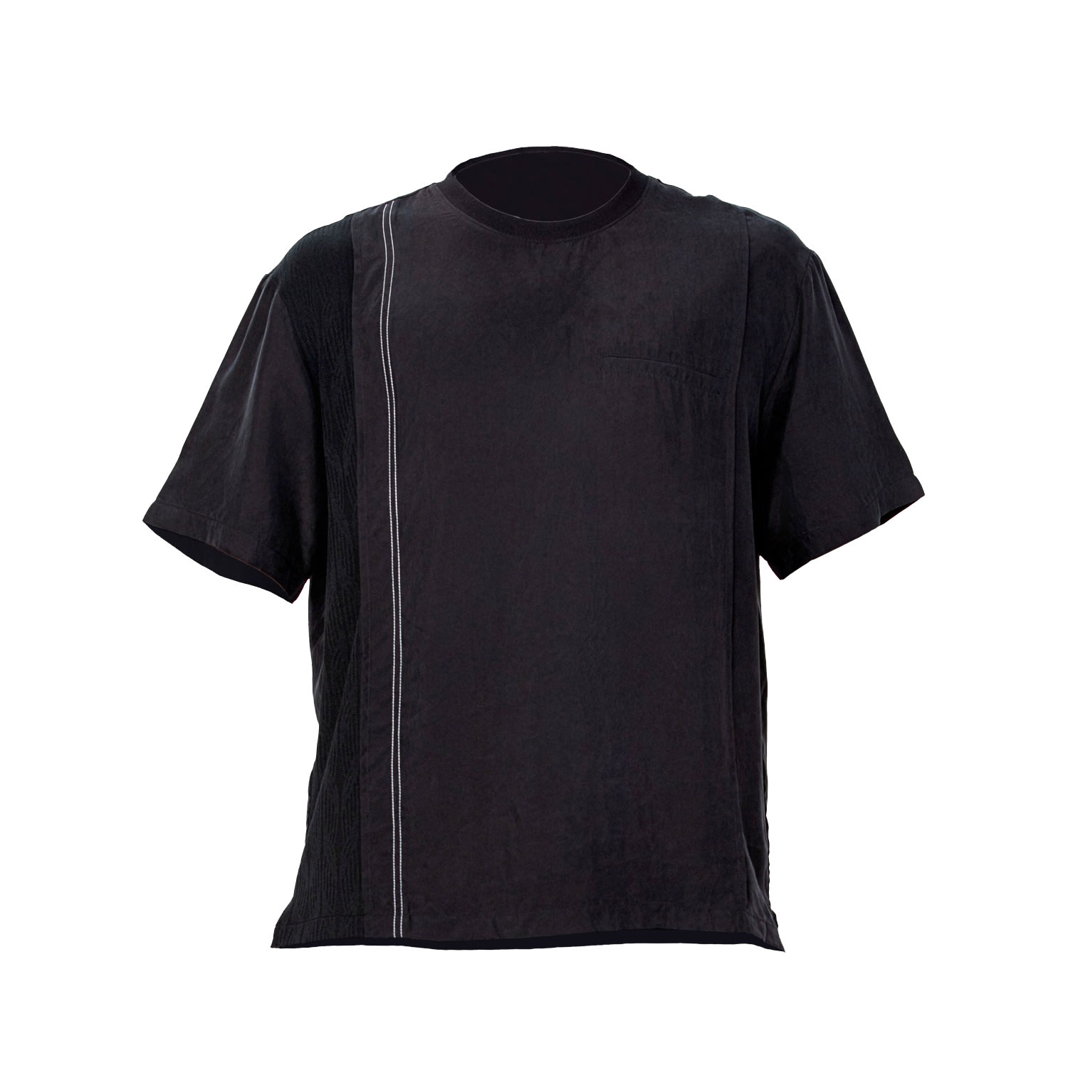 Smart And Joy Men's Side Trim And Patch Pocket T-shirt - Black In Black