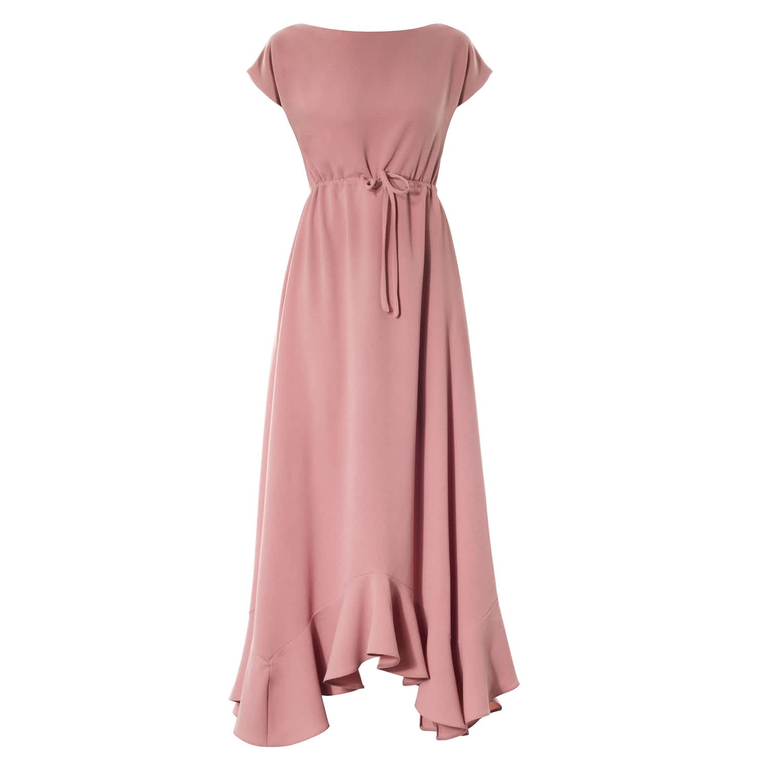 dusty pink maxi dress with sleeves