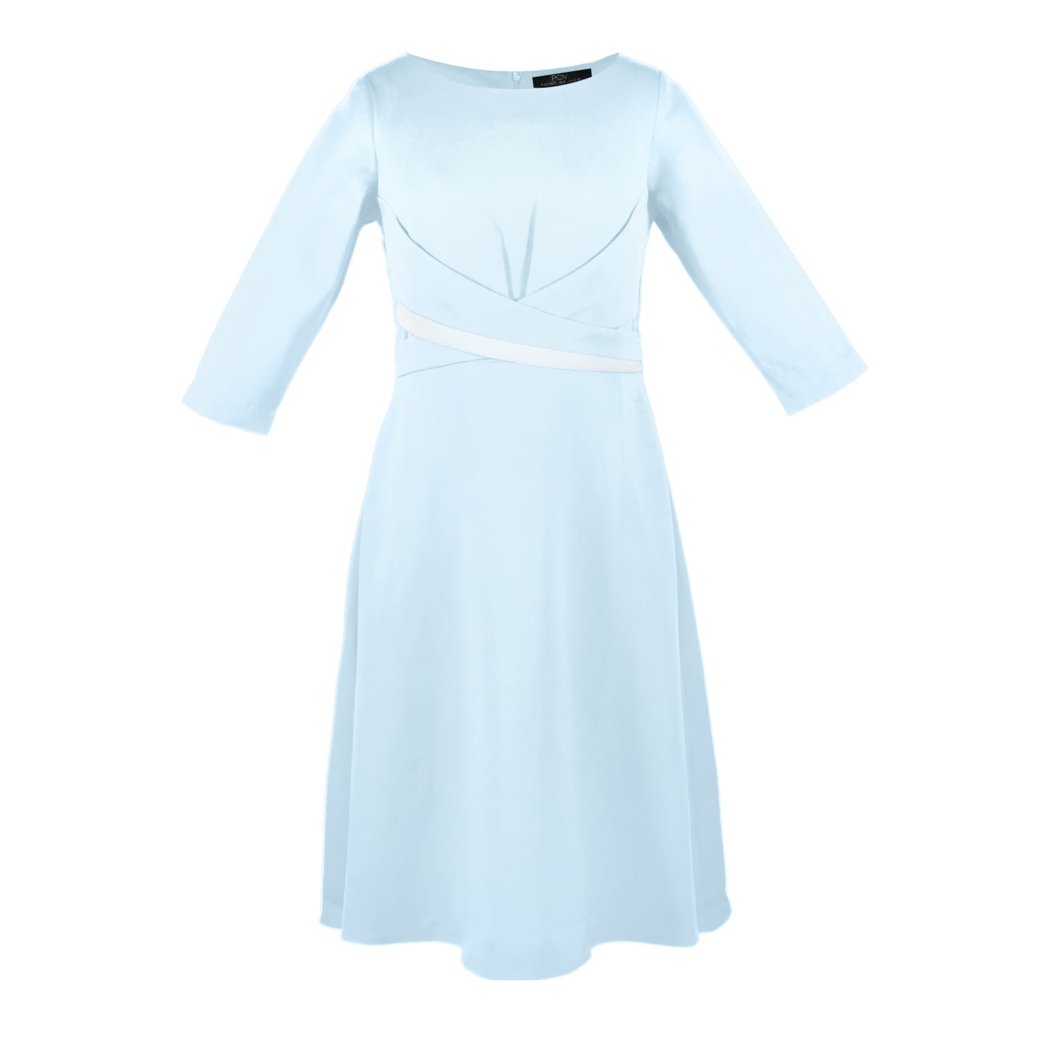 Focus Fit And Flare With Cross Belt Dress - Misty Blue