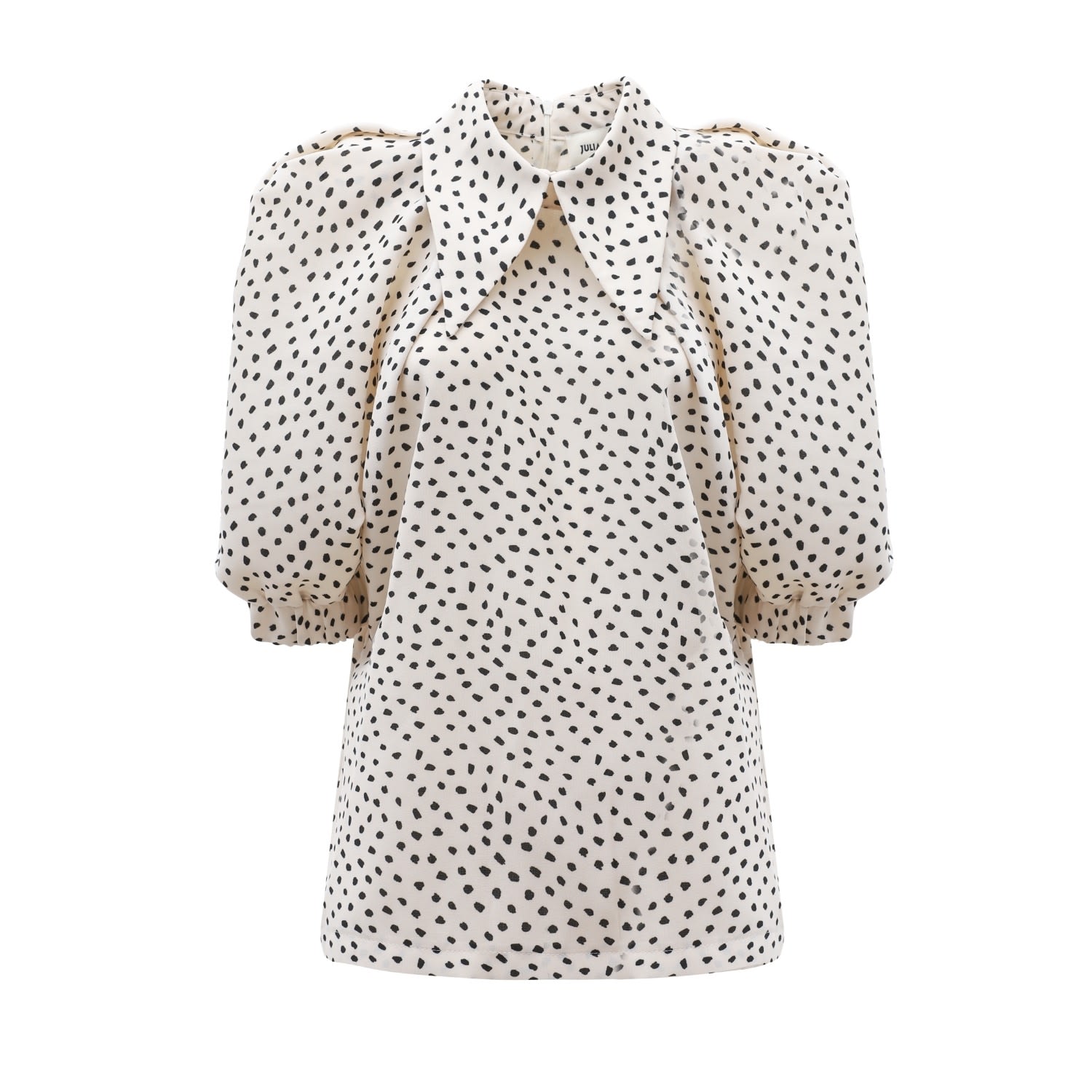 Julia Allert Women's Neutrals / Black Designer Blouse Crepe Polka Dot In Black