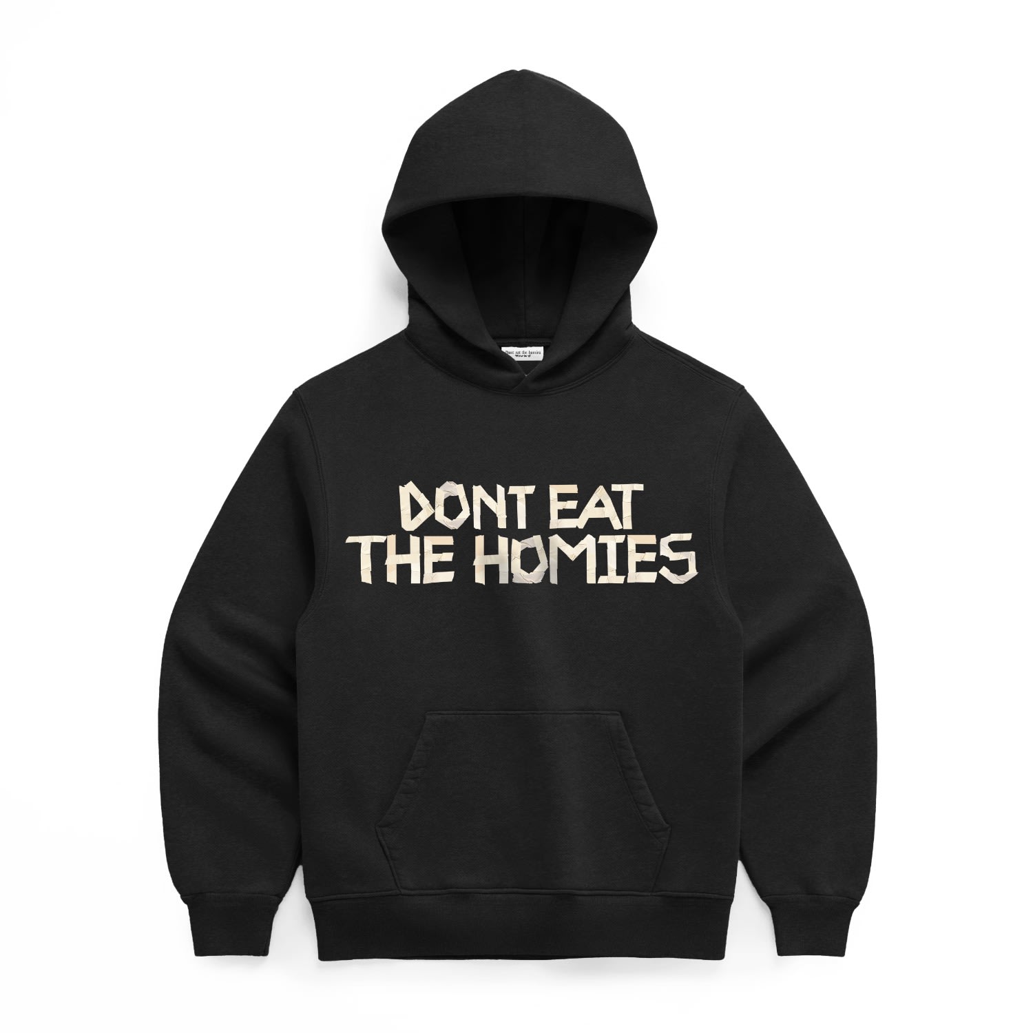 Dont Eat The Homies Tape Hoodie - Black In Black