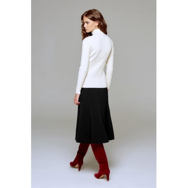 Rumour London Lucy Wool Midi Skirt In Black
