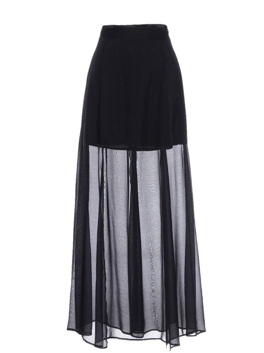 Women’s Black Anastasia Maxi Skirt - Chiffon Silk Small Helene Galwas