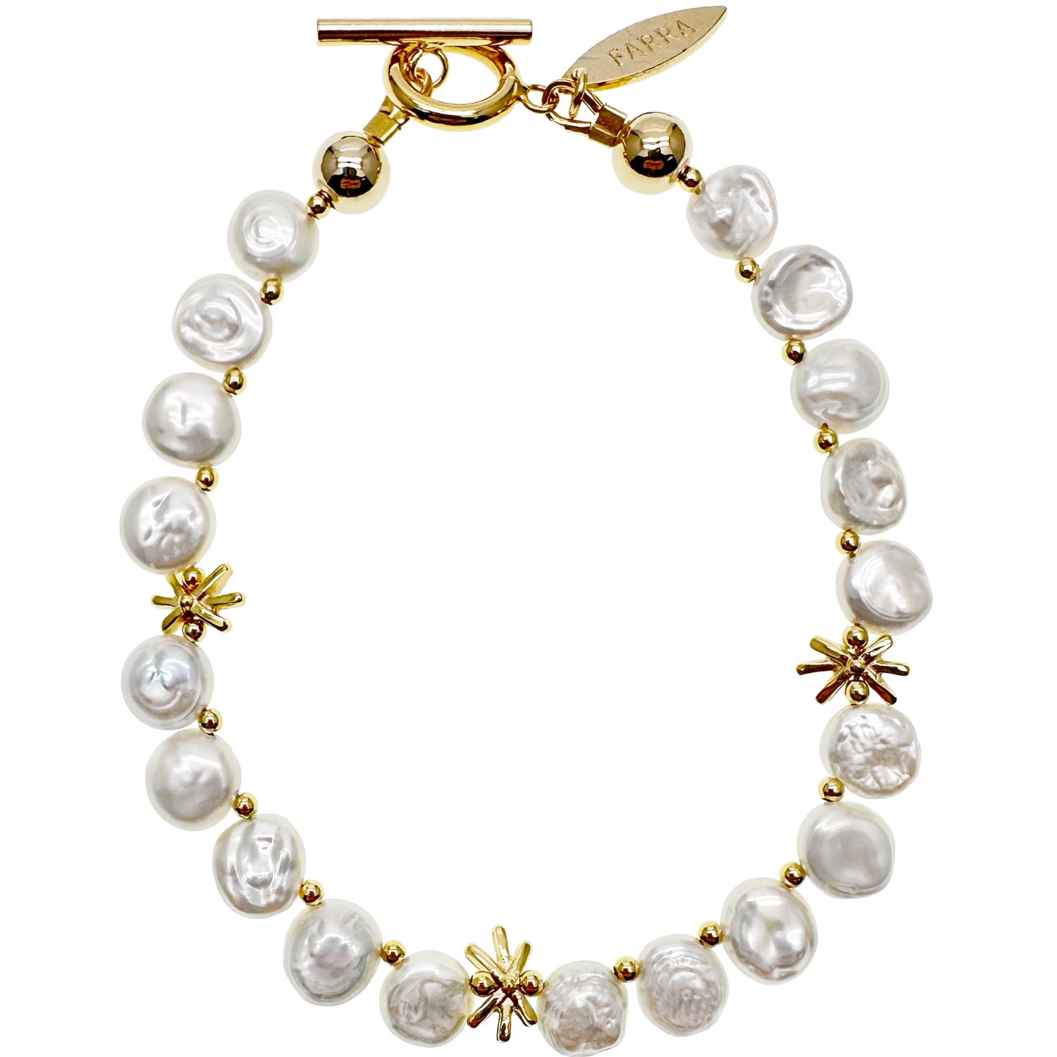 Women’s White Flower Petals Freshwater Pearls Bracelet Farra