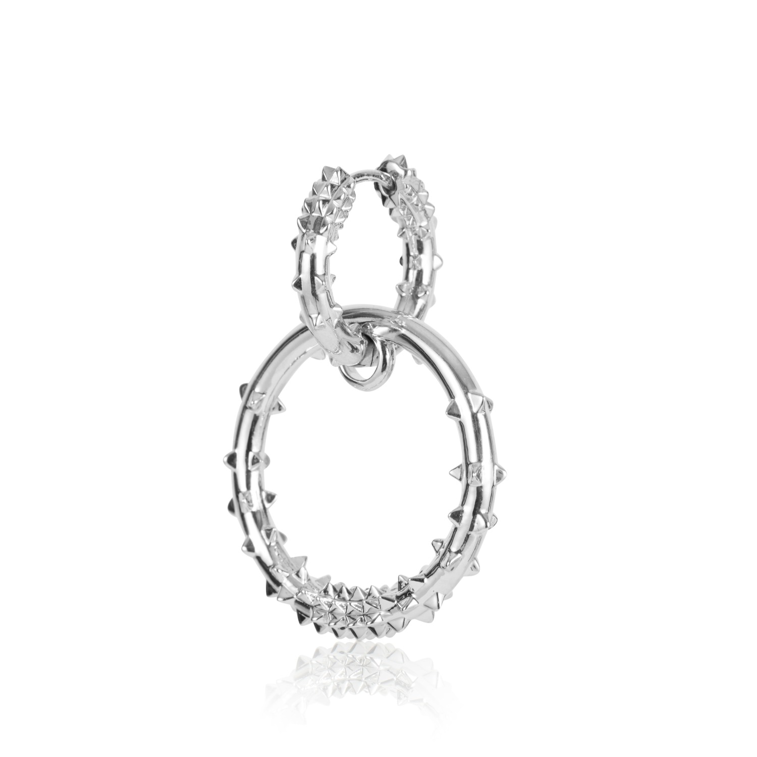 Kasun Women's Double Hoop Earring – Silver In Metallic