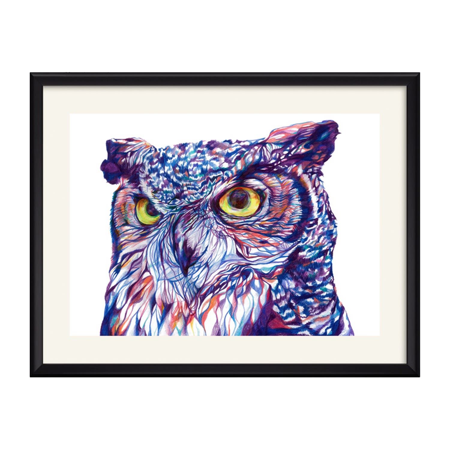 Owl Art Print Claudine O’sullivan Illustration & Design