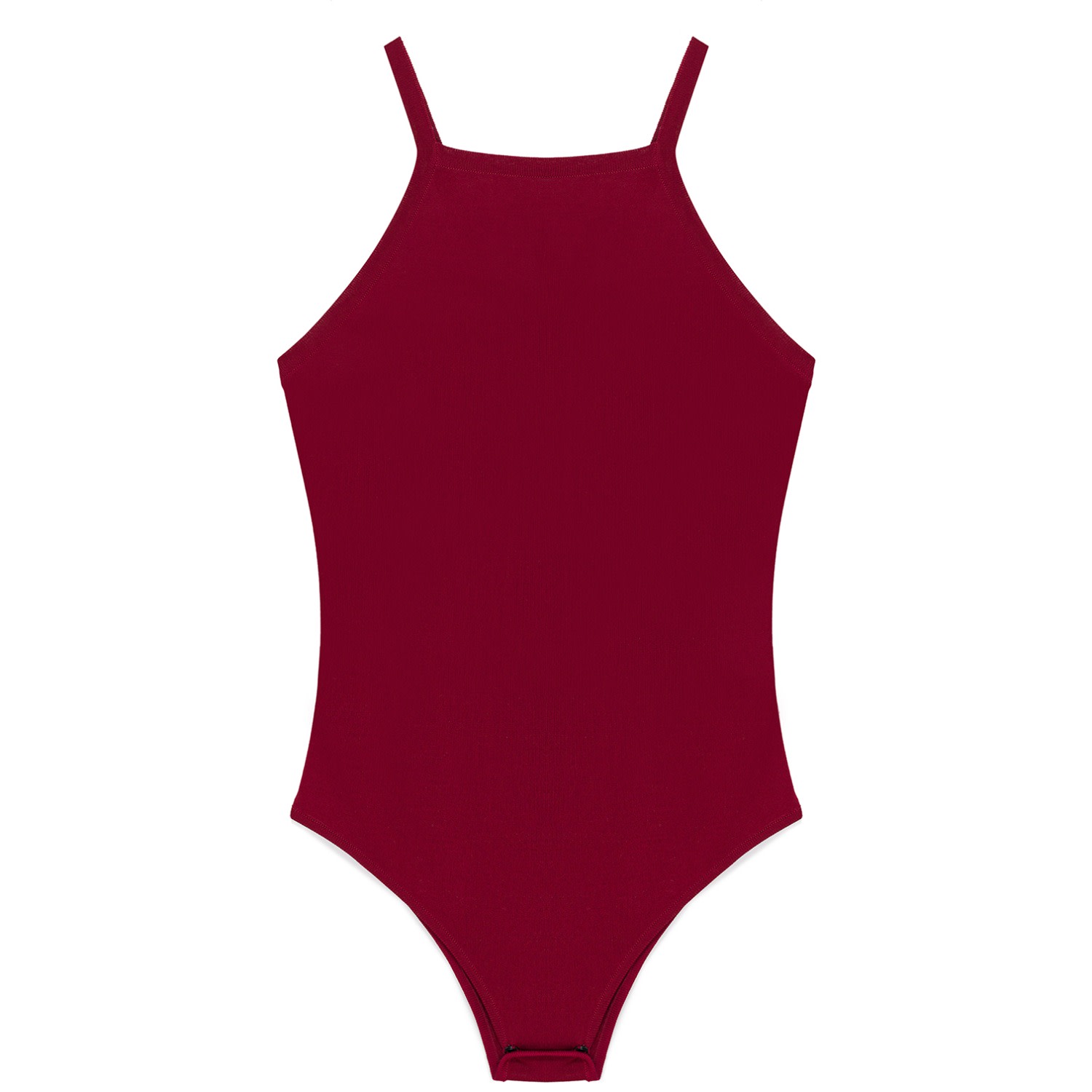 Peraluna Women's Red Greta Halter Top Bodysuit In Burgundy