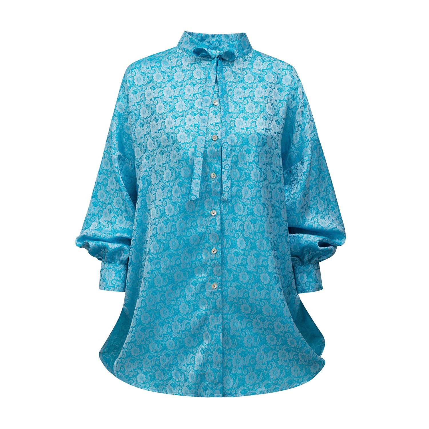 Women’s Silk Blouse - Blue La Femme Mimi