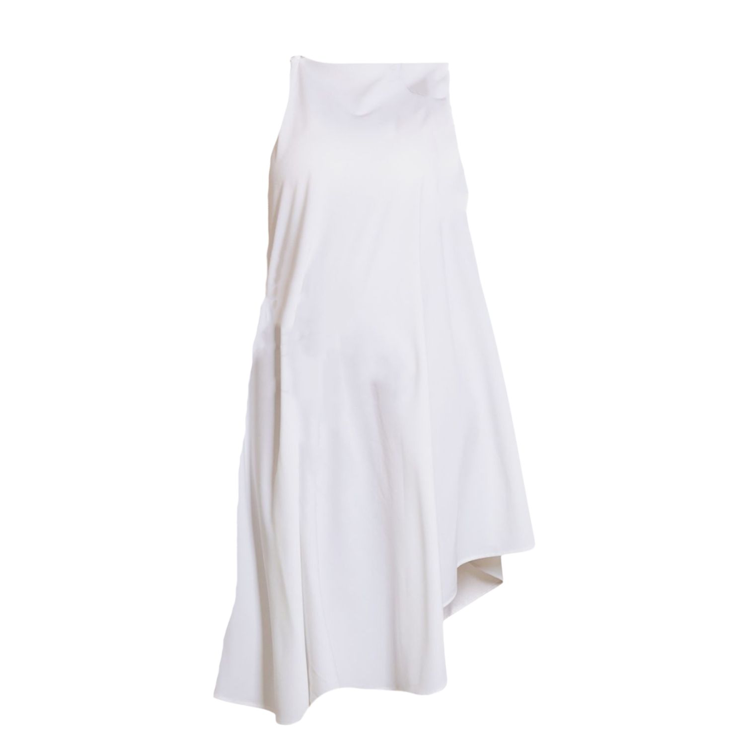 Nikka Place Asymmetrical Maternity Loose Tunic Dress In White In White