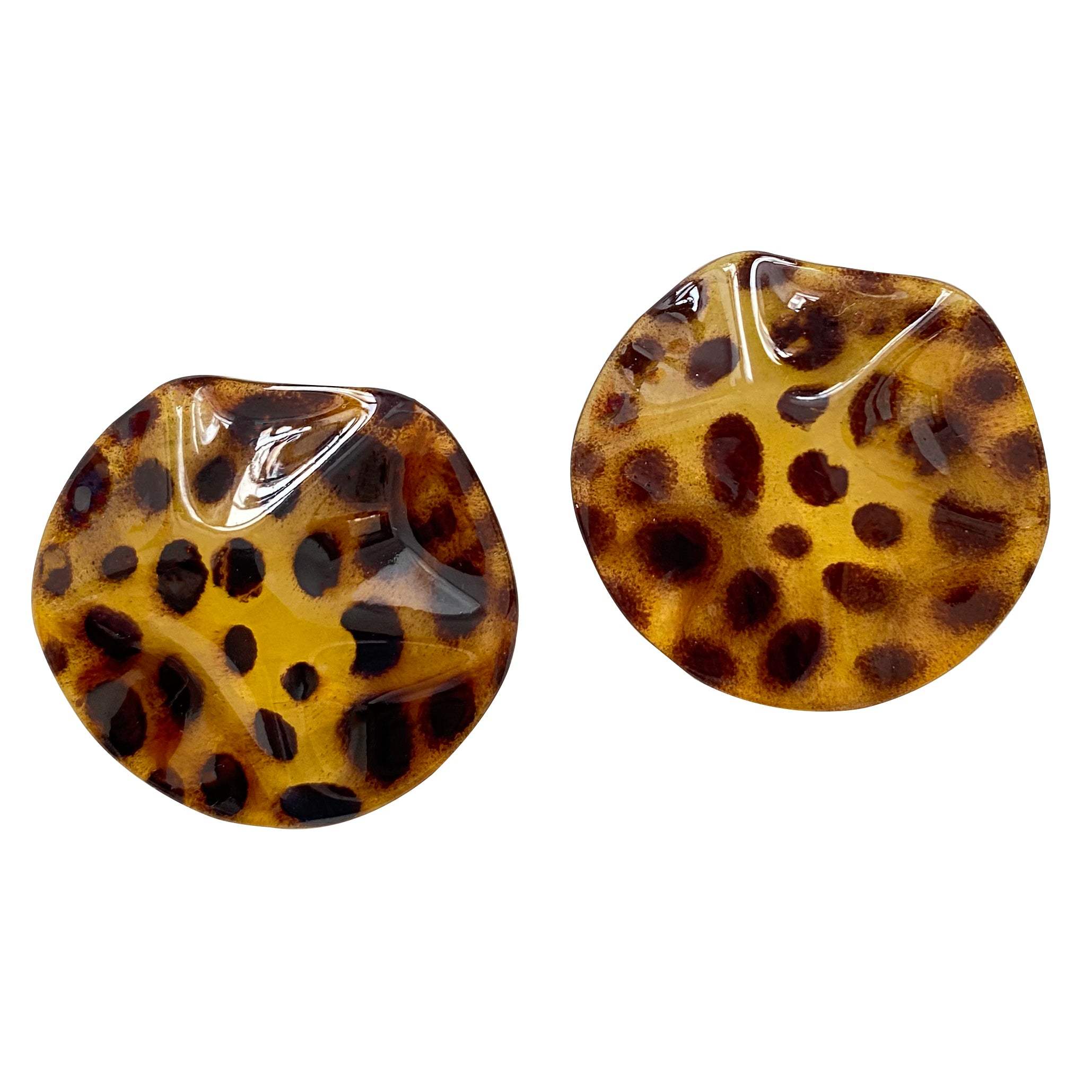 Smilla Brav Women's Black / Brown Earrings Cheetah