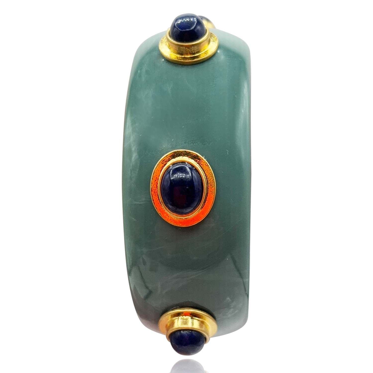 Michael Nash Jewelry Women's Blue Renee Bangle In Turquoise Resin And Lapis Stones In Blue