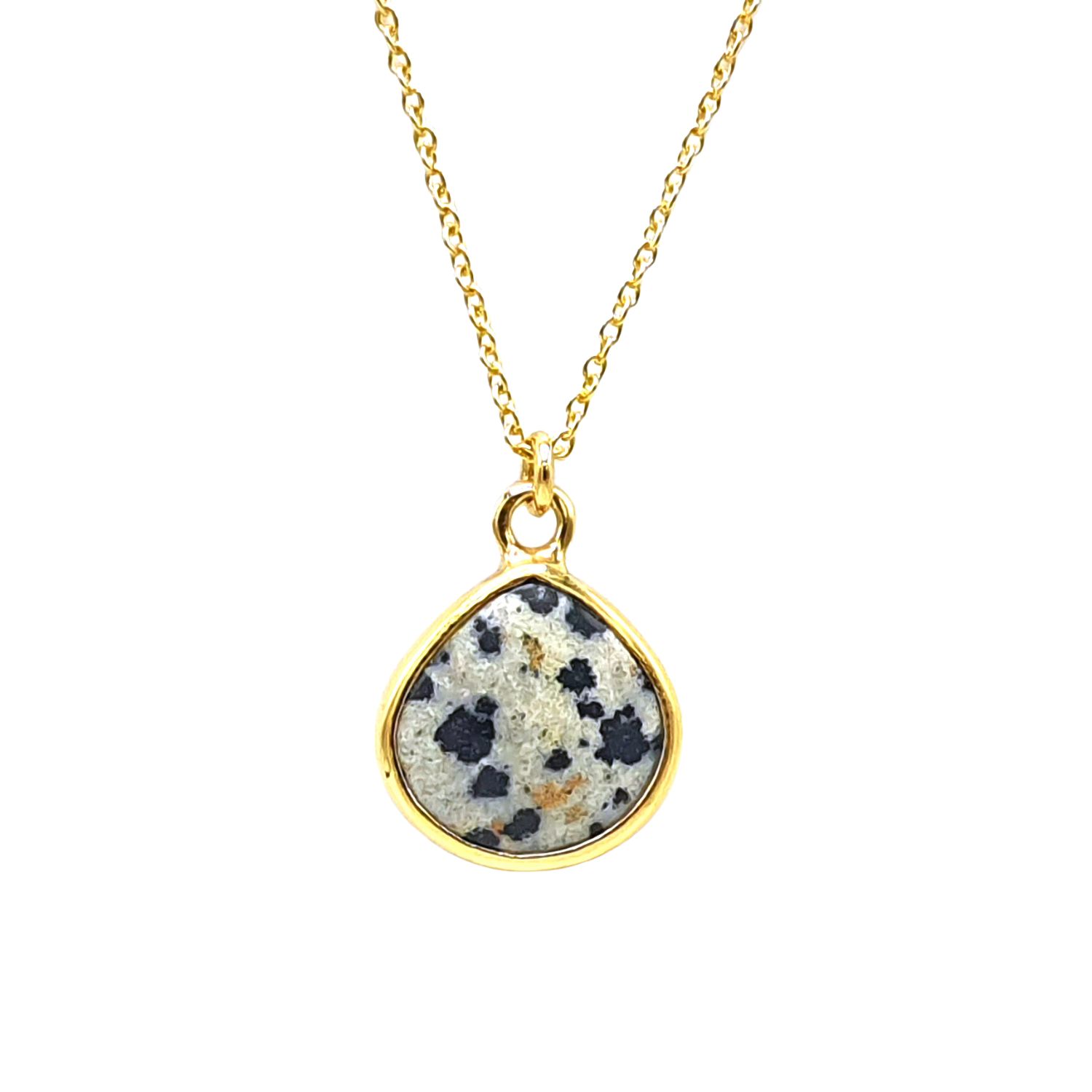 Harfi Women's Black / White / Gold Gold Vermeil Plated Dalmatian Gemstone Crystal Necklace In Multi