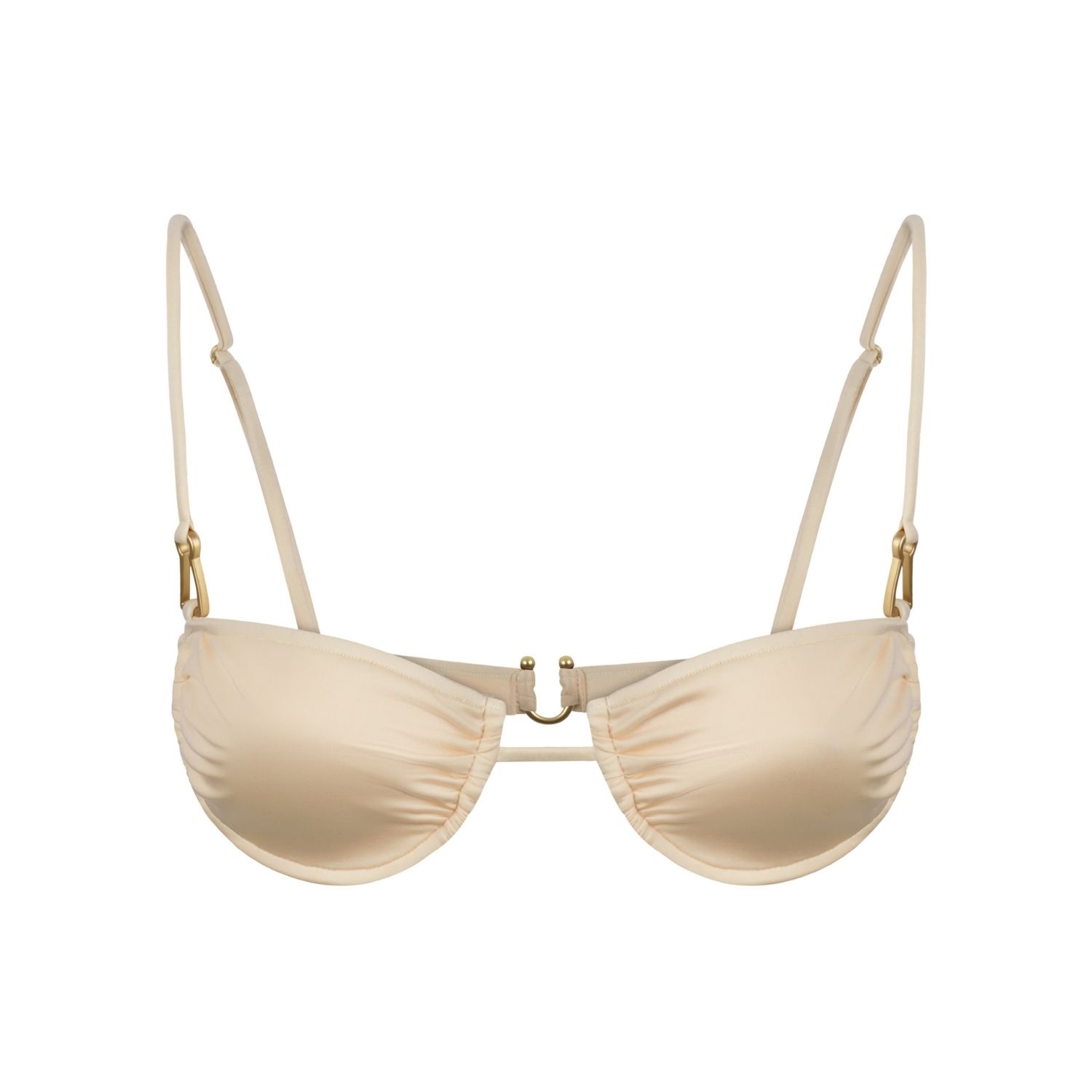 Women's Neutrals Gala Bikini Top In Cream | Small | Bianca Resortwear