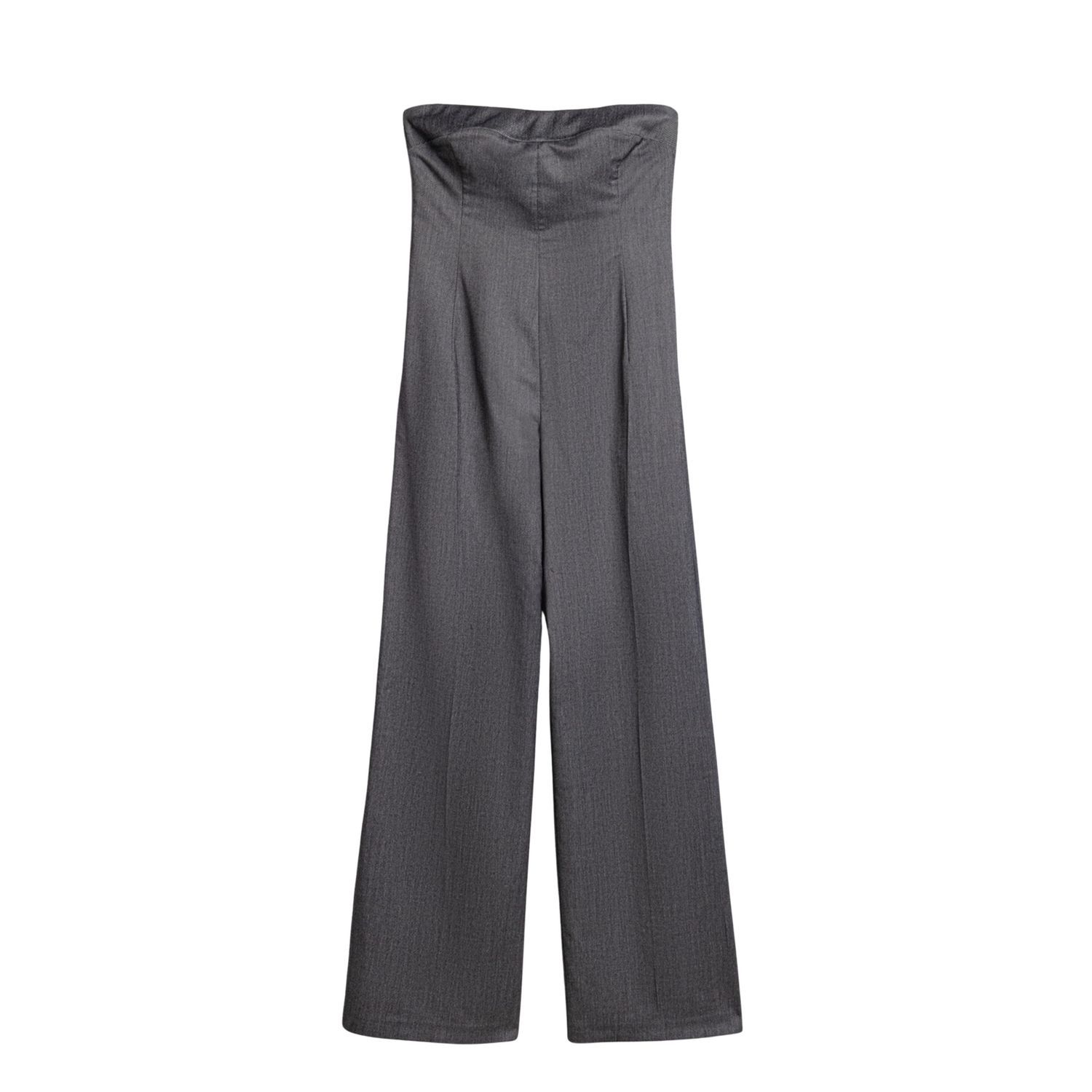 Nocturne Women's Grey Strapless Wide-leg Tailored Jumpsuit In Gray