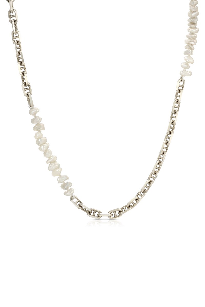 Naiia Men's Ace Pearl & Sterling Silver Chain Necklace